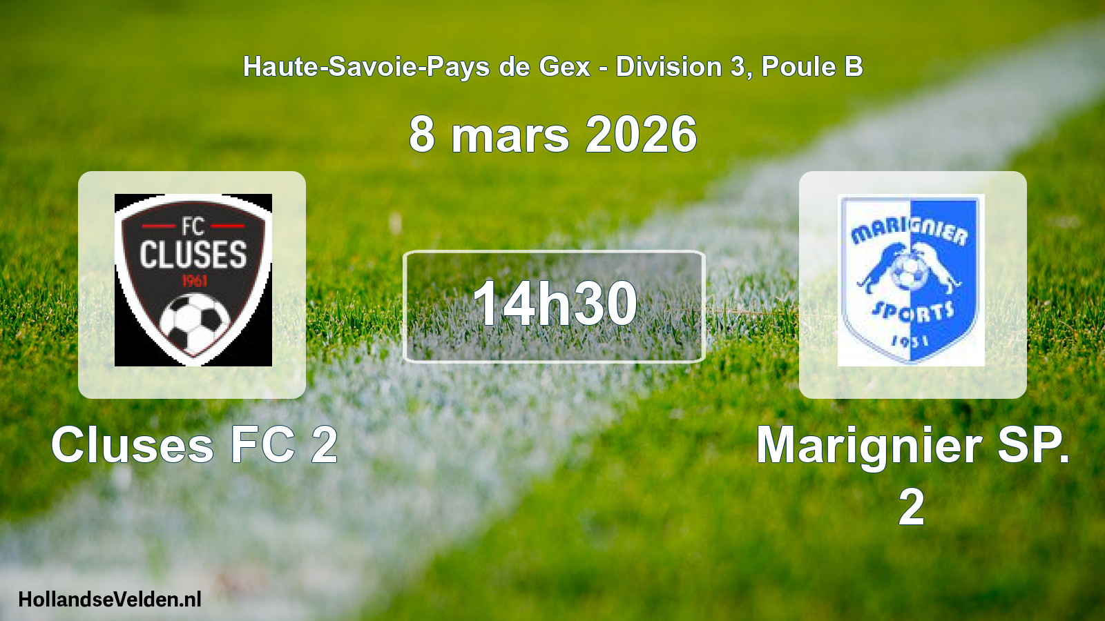 Geplande wedstrijd: Cluses FC 2 - Marignier SP. 2 (8 maart 2026)