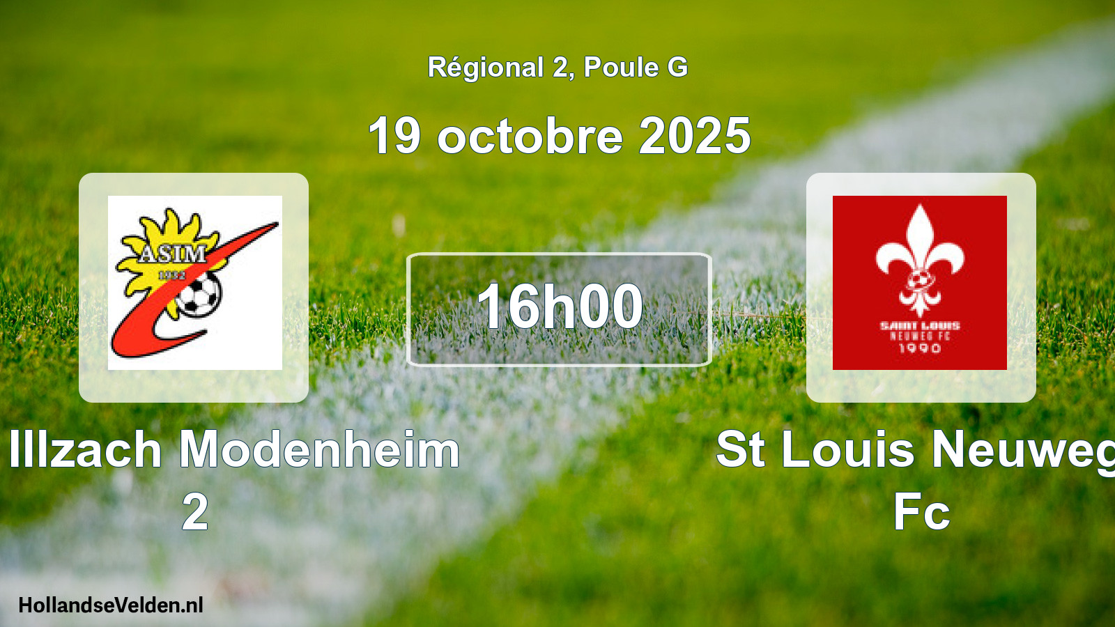 Geplande wedstrijd: As Illzach Modenheim 2 - St Louis Neuweg Fc (19 octobre 2025)