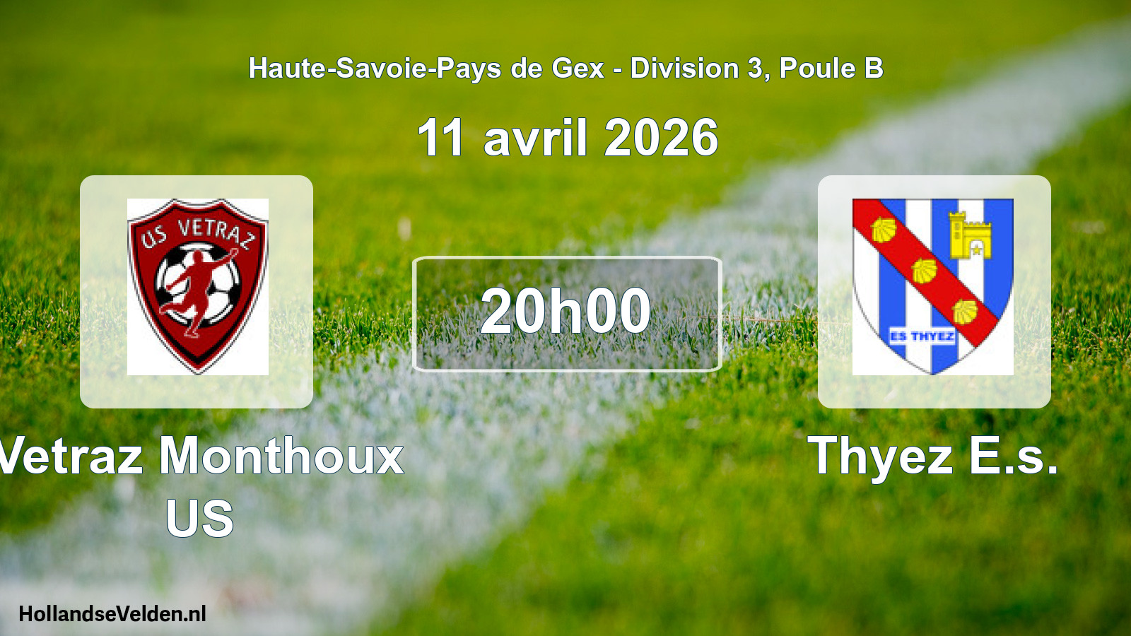 Geplande wedstrijd: Vetraz Monthoux US - Thyez E.s. (11 april 2026)