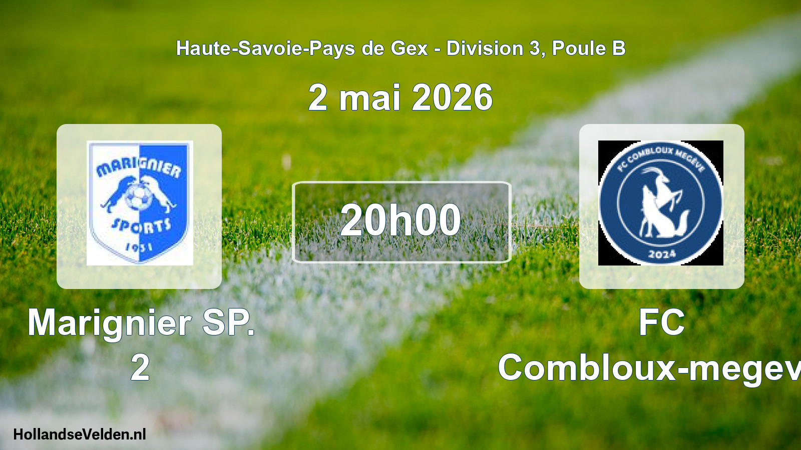 Geplande wedstrijd: Marignier SP. 2 - FC Combloux-megeve (2 mei 2026)