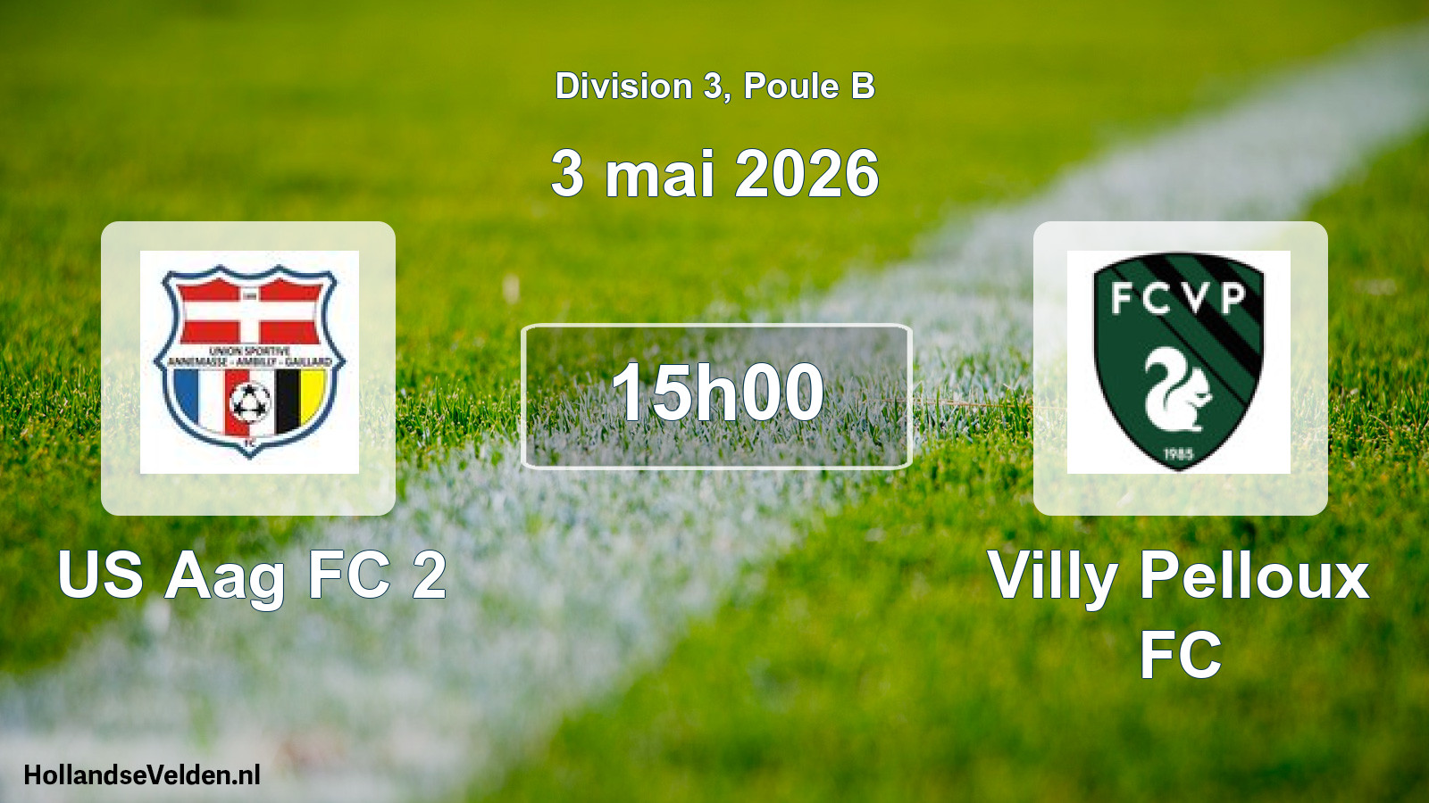 Match programmé: US Aag FC 2 - Villy Pelloux FC (3 mai 2026)