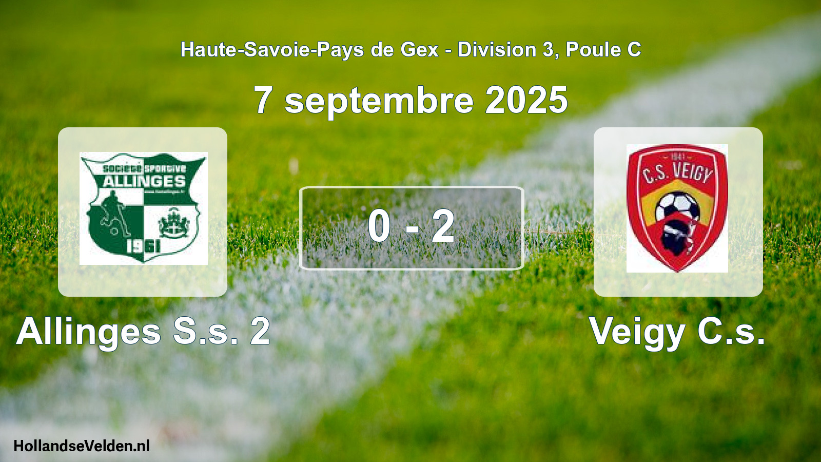 Gespeelde wedstrijd: Allinges S.s. 2 - Veigy C.s. 0 - 2 (7 september 2025)