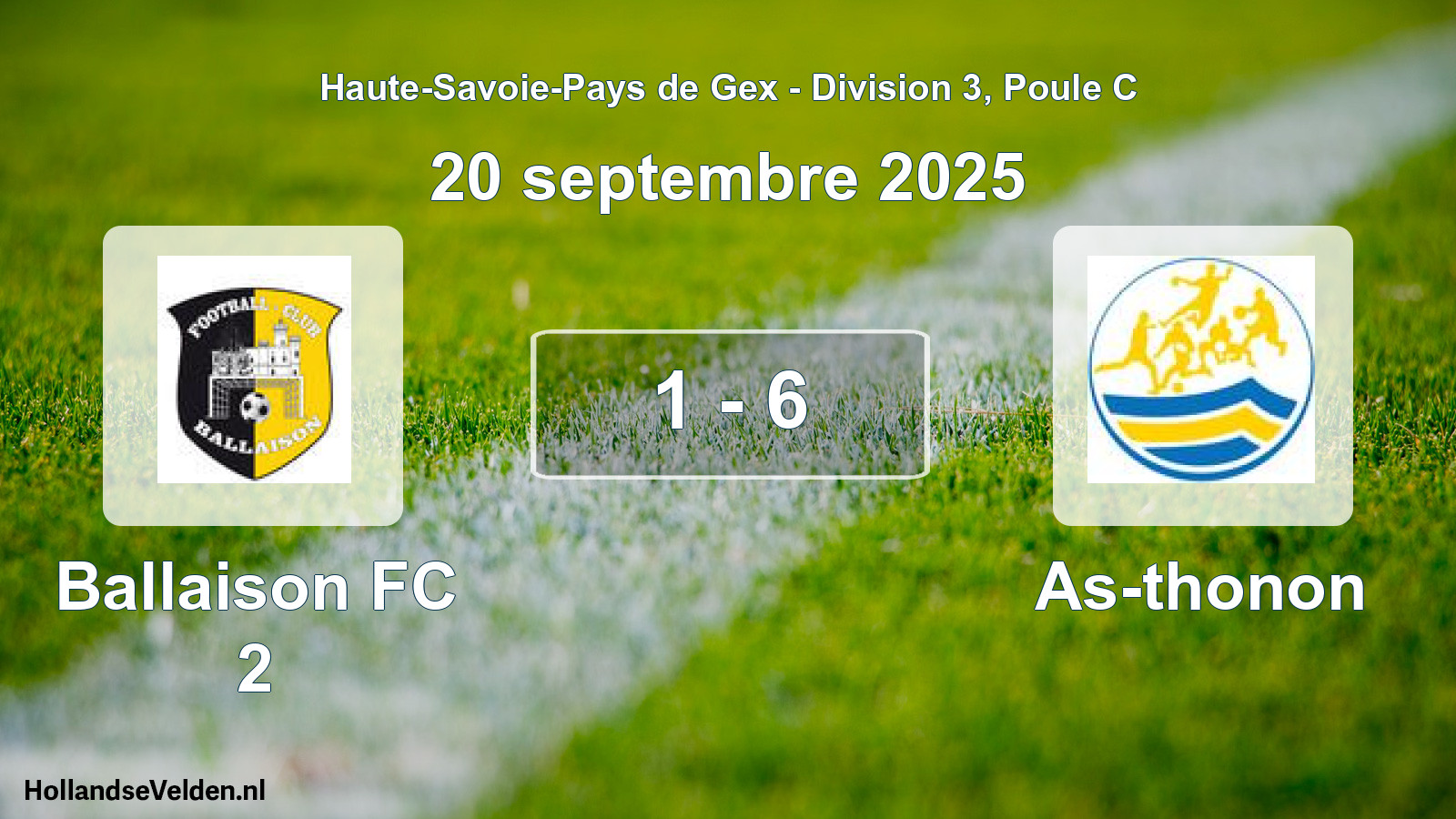 Total number of matches played: Ballaison FC 2 - As-thonon 1 - 6 (20 September 2025)
