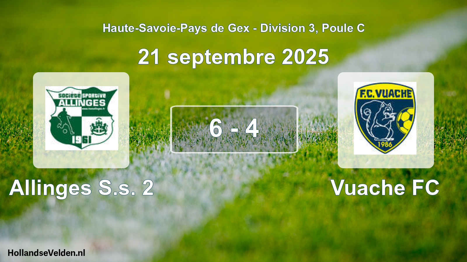 Gespeelde wedstrijd: Allinges S.s. 2 - Vuache FC 6 - 4 (21 september 2025)