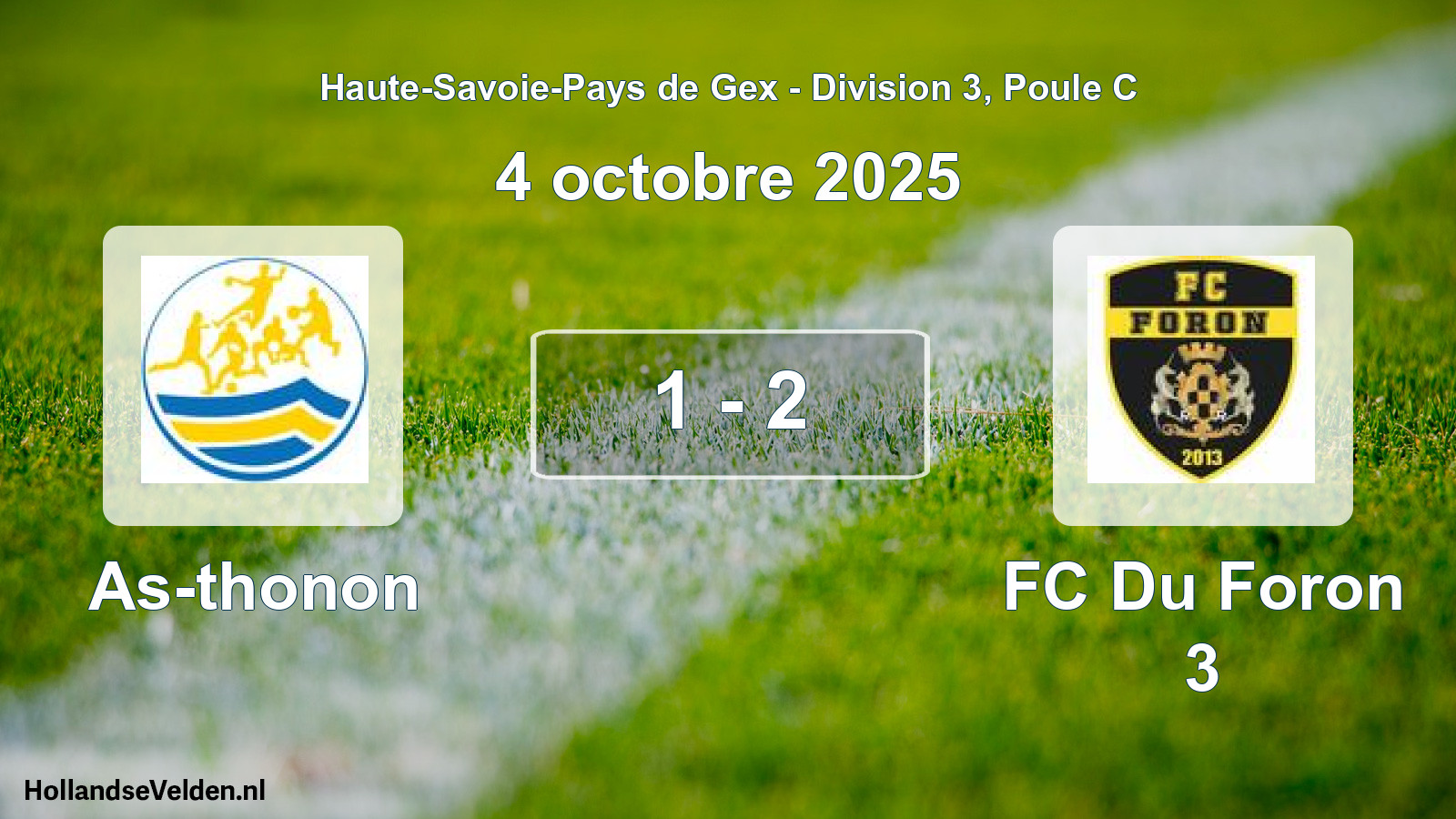 Gespeelde wedstrijd: As-thonon - FC Du Foron 3 1 - 2 (4 oktober 2025)
