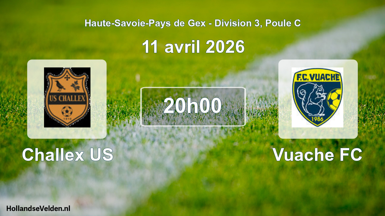 Geplande wedstrijd: Challex US - Vuache FC (11 april 2026)