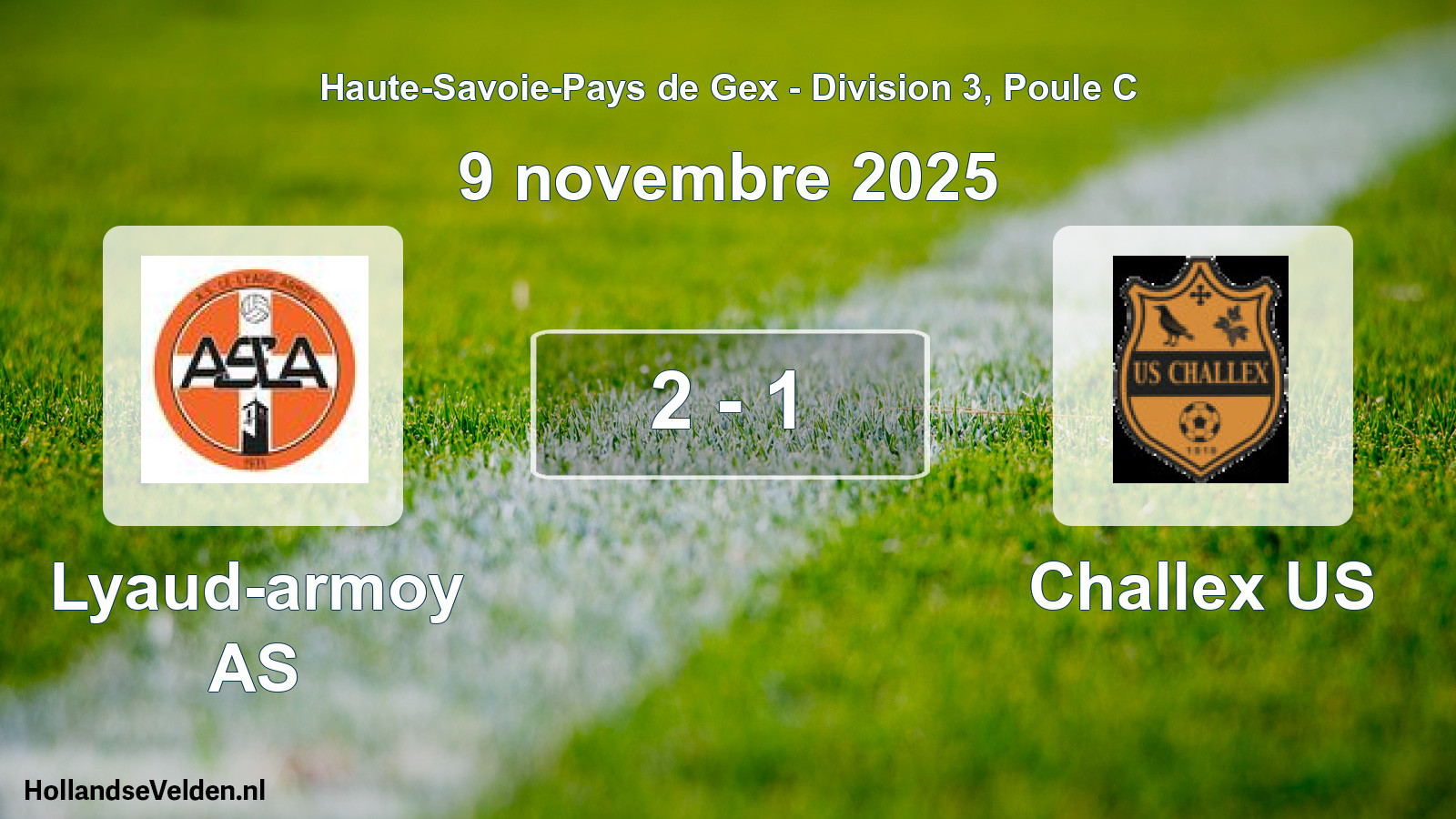 Gespeelde wedstrijd: Lyaud-armoy AS - Challex US 2 - 1 (9 november 2025)
