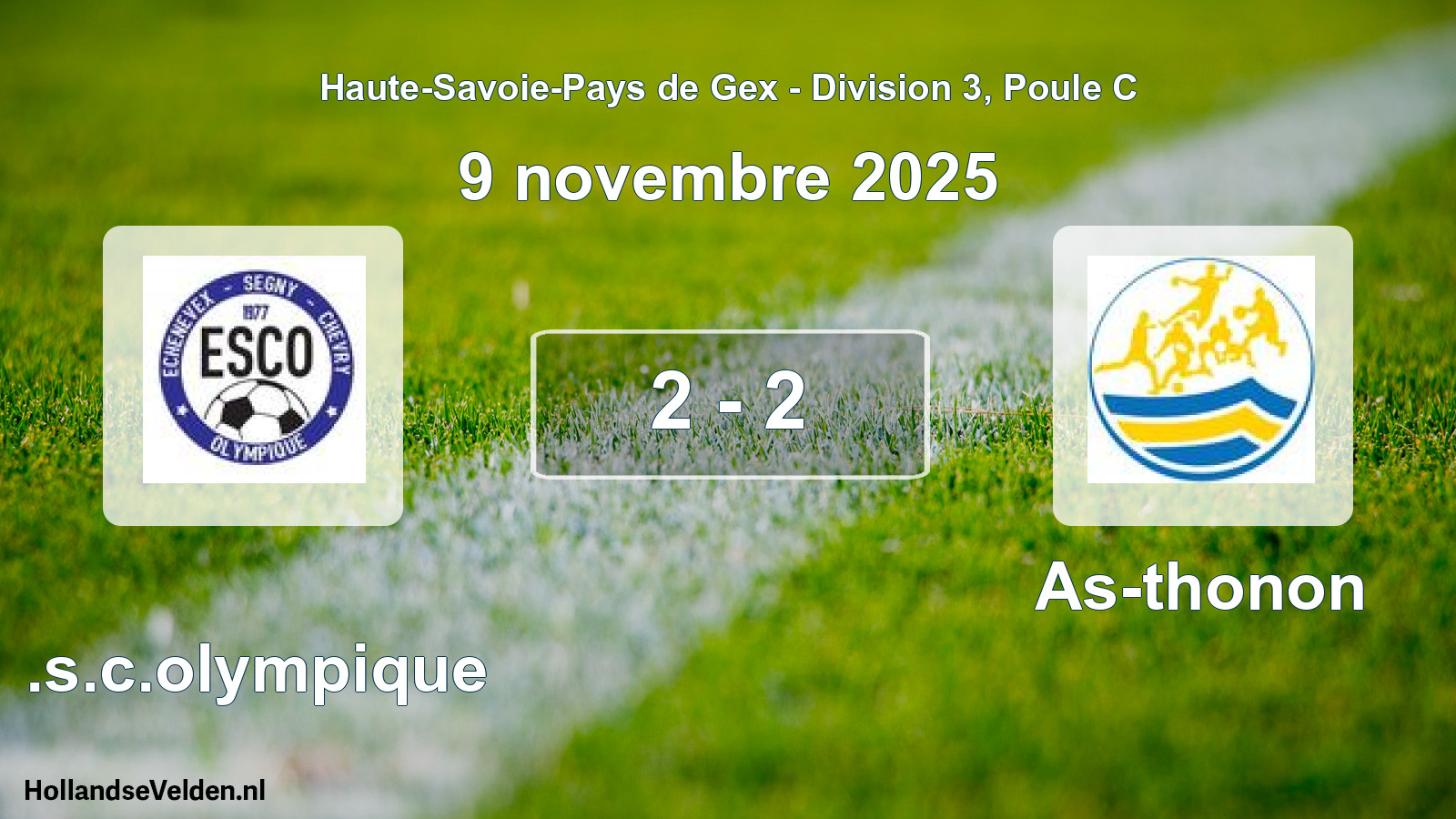 Gespeelde wedstrijd: E.s.c.olympique - As-thonon 2 - 2 (9 november 2025)