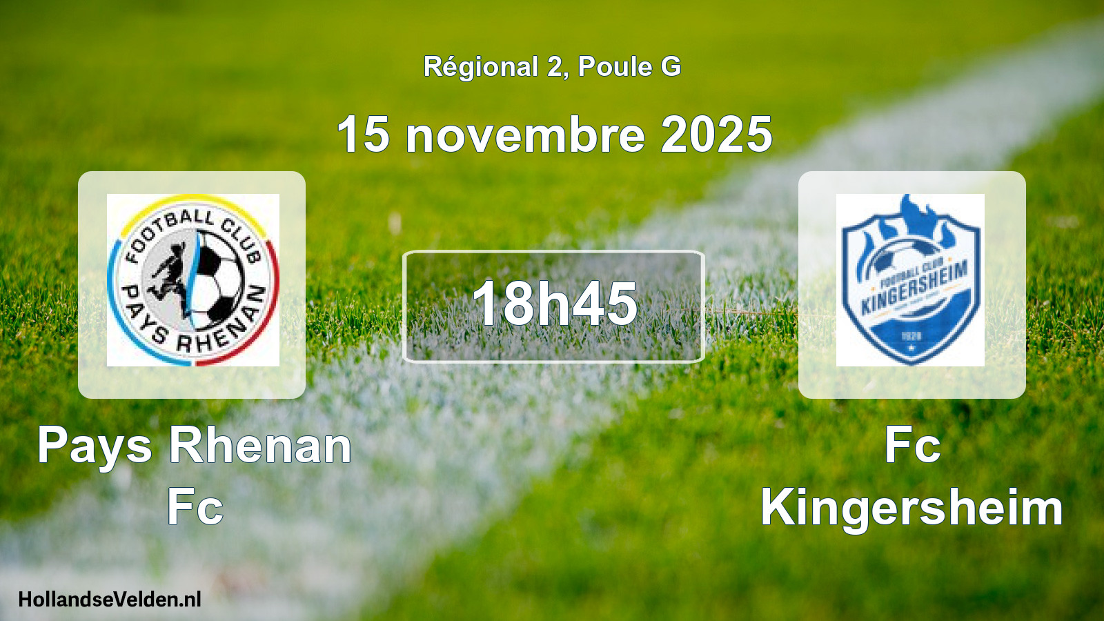Geplande wedstrijd: Pays Rhenan Fc - Fc Kingersheim (15 novembre 2025)
