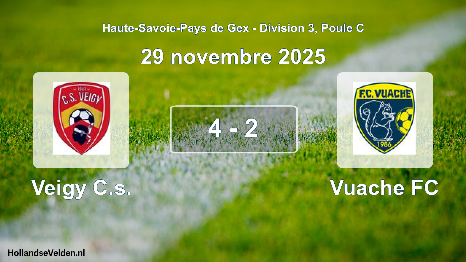 Gespeelde wedstrijd: Veigy C.s. - Vuache FC 4 - 2 (29 november 2025)