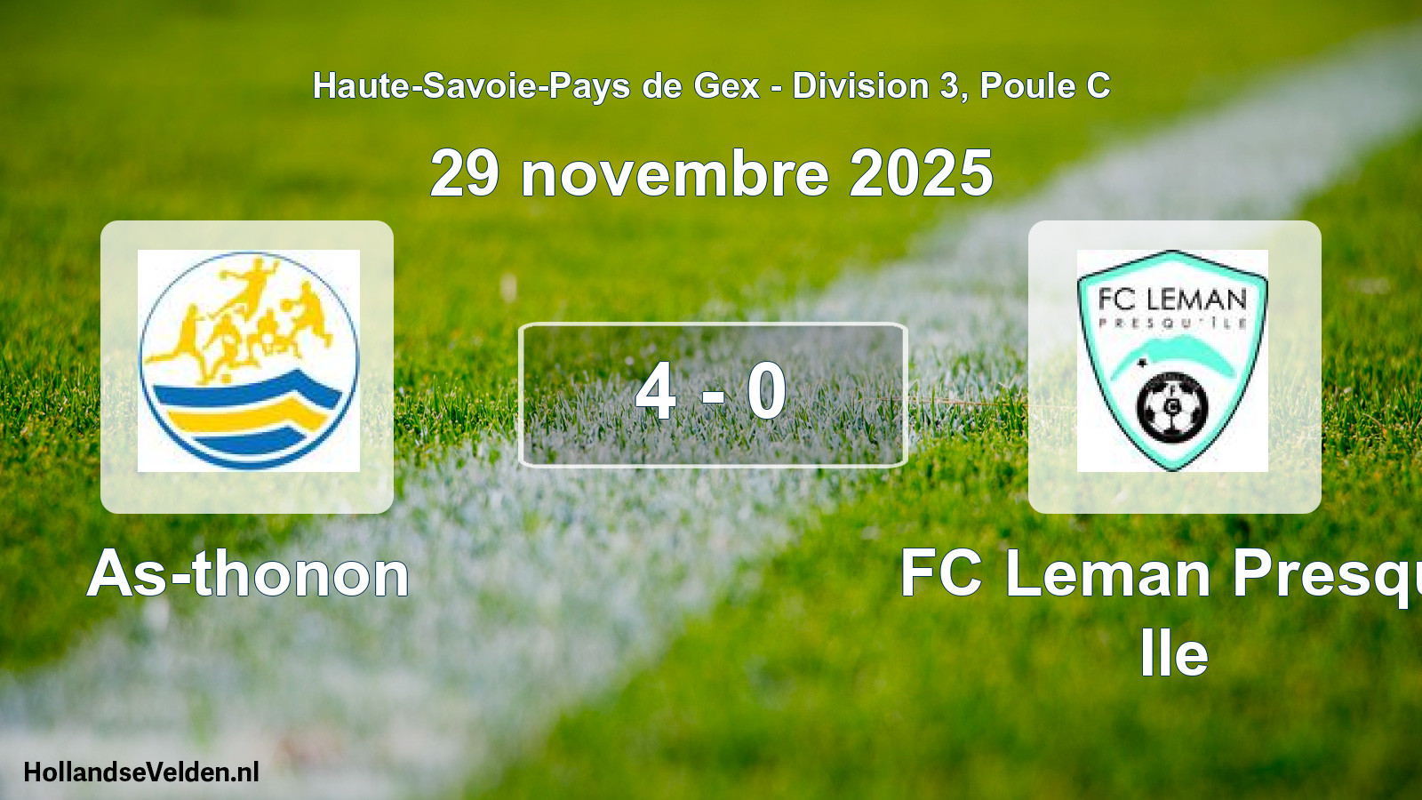 Gespeelde wedstrijd: As-thonon - FC Leman Presqu Ile 4 - 0 (29 november 2025)