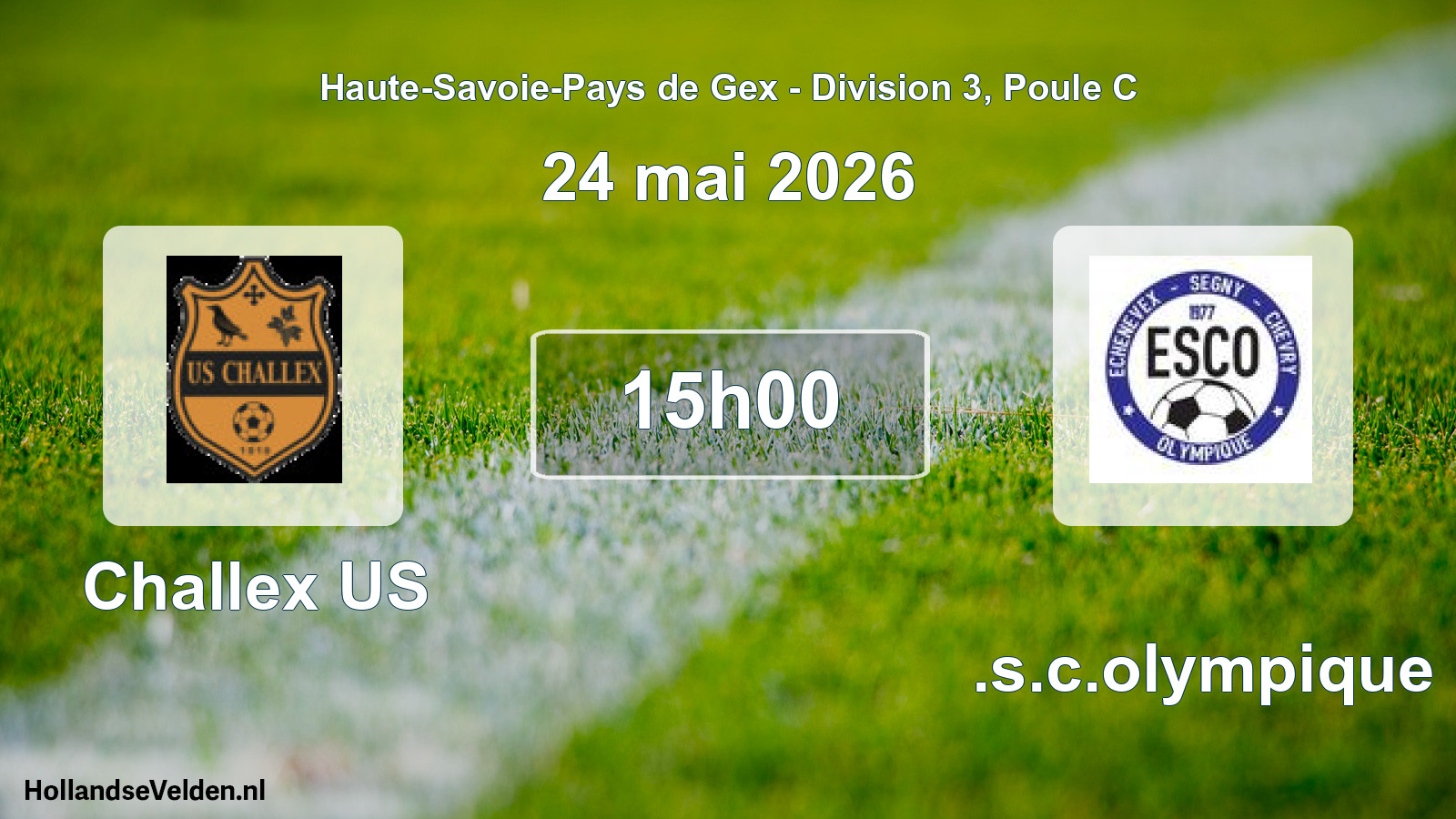 Match programmé: Challex US - E.s.c.olympique (24 mai 2026)