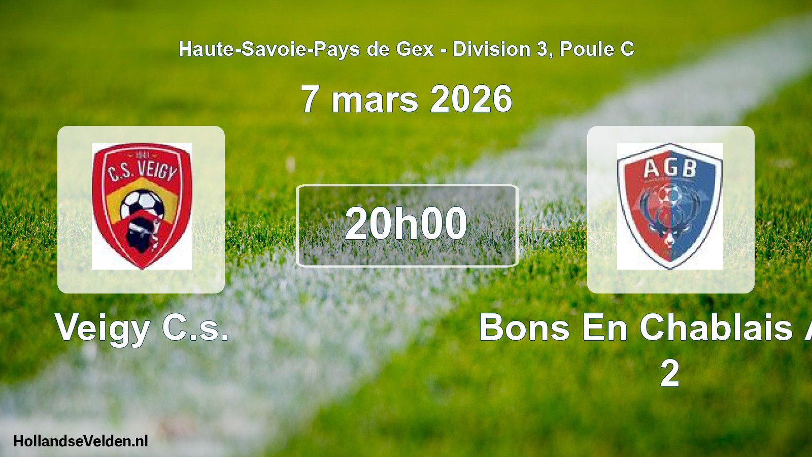 Match programmé: Veigy C.s. - Bons En Chablais A.g 2 (7 mars 2026)