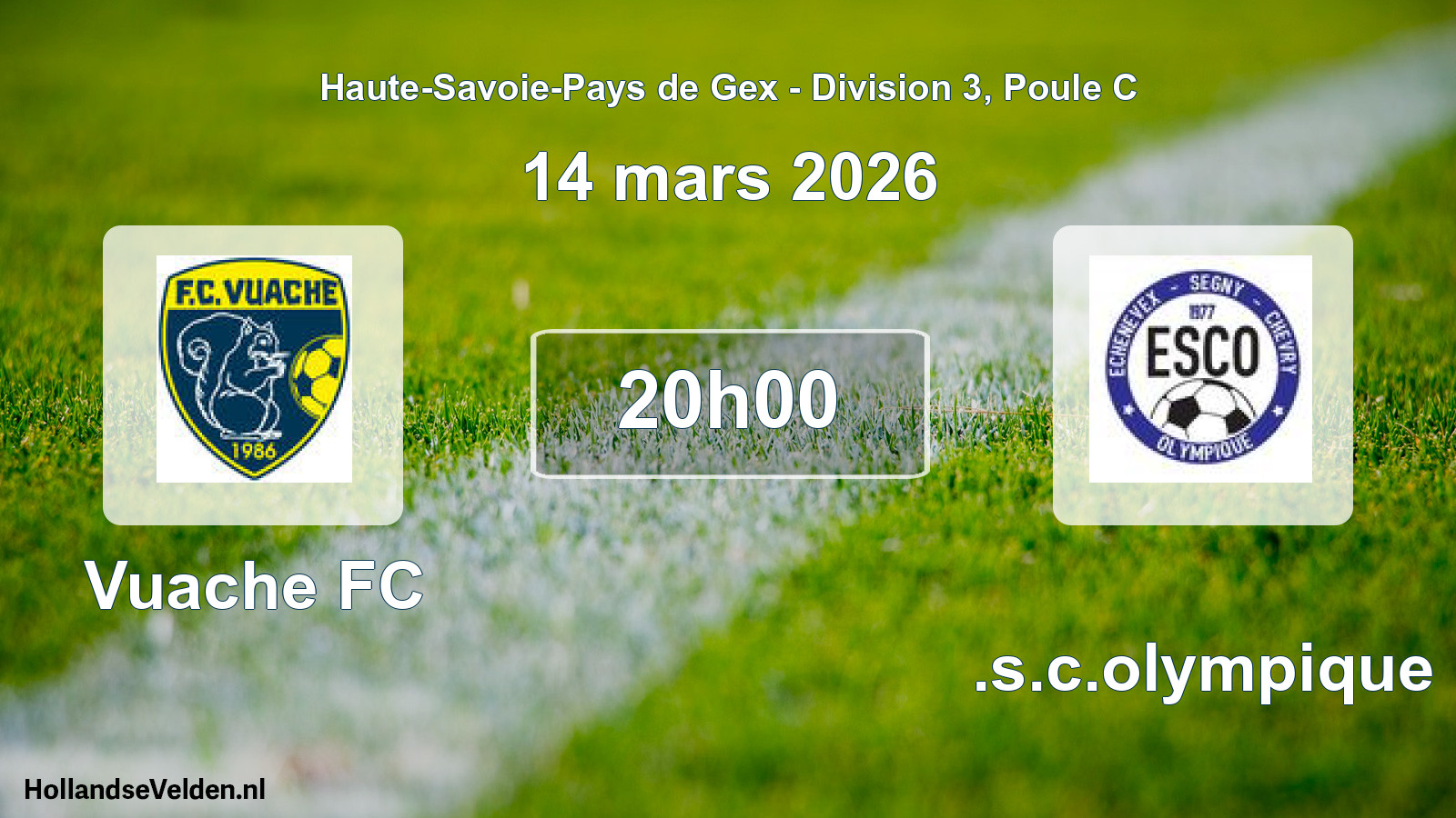 Geplande wedstrijd: Vuache FC - E.s.c.olympique (14 maart 2026)