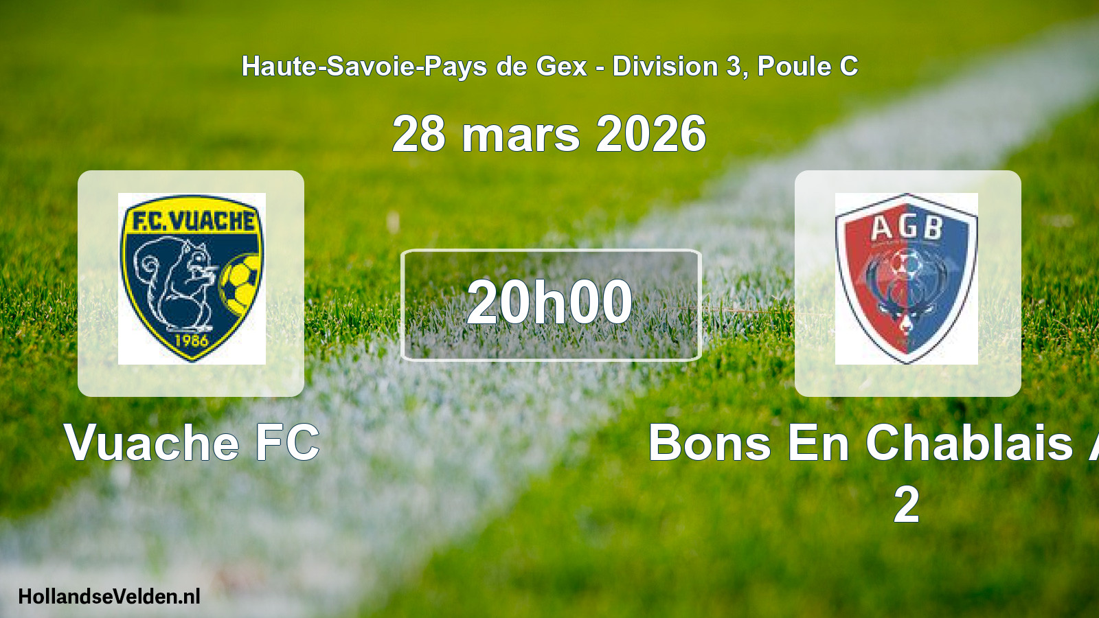 Geplande wedstrijd: Vuache FC - Bons En Chablais A.g 2 (28 maart 2026)
