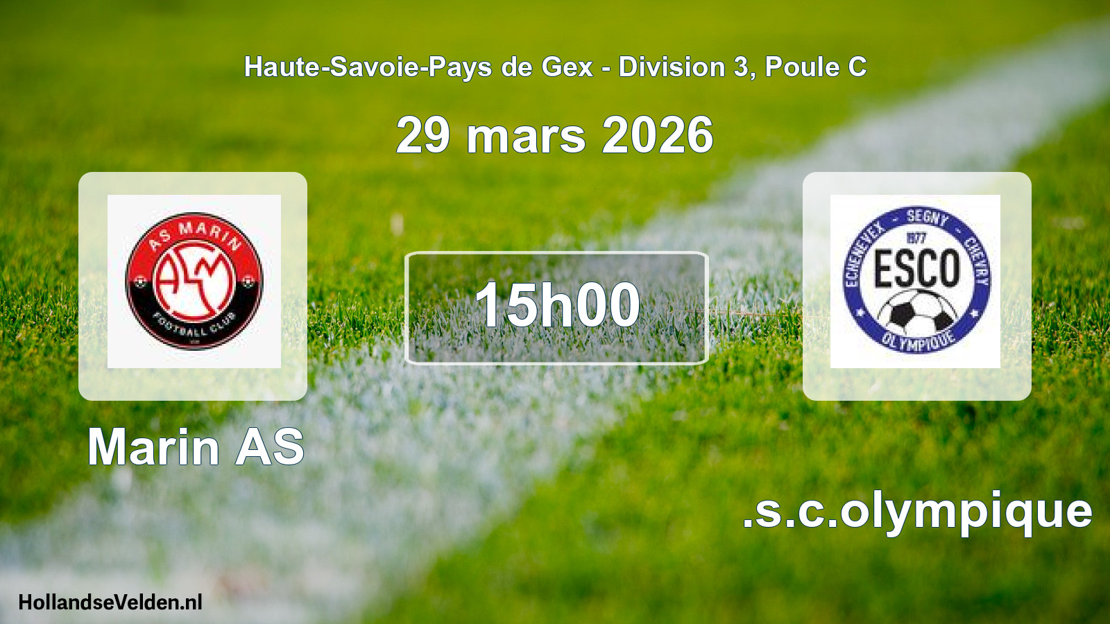 Geplande wedstrijd: Marin AS - E.s.c.olympique (29 maart 2026)
