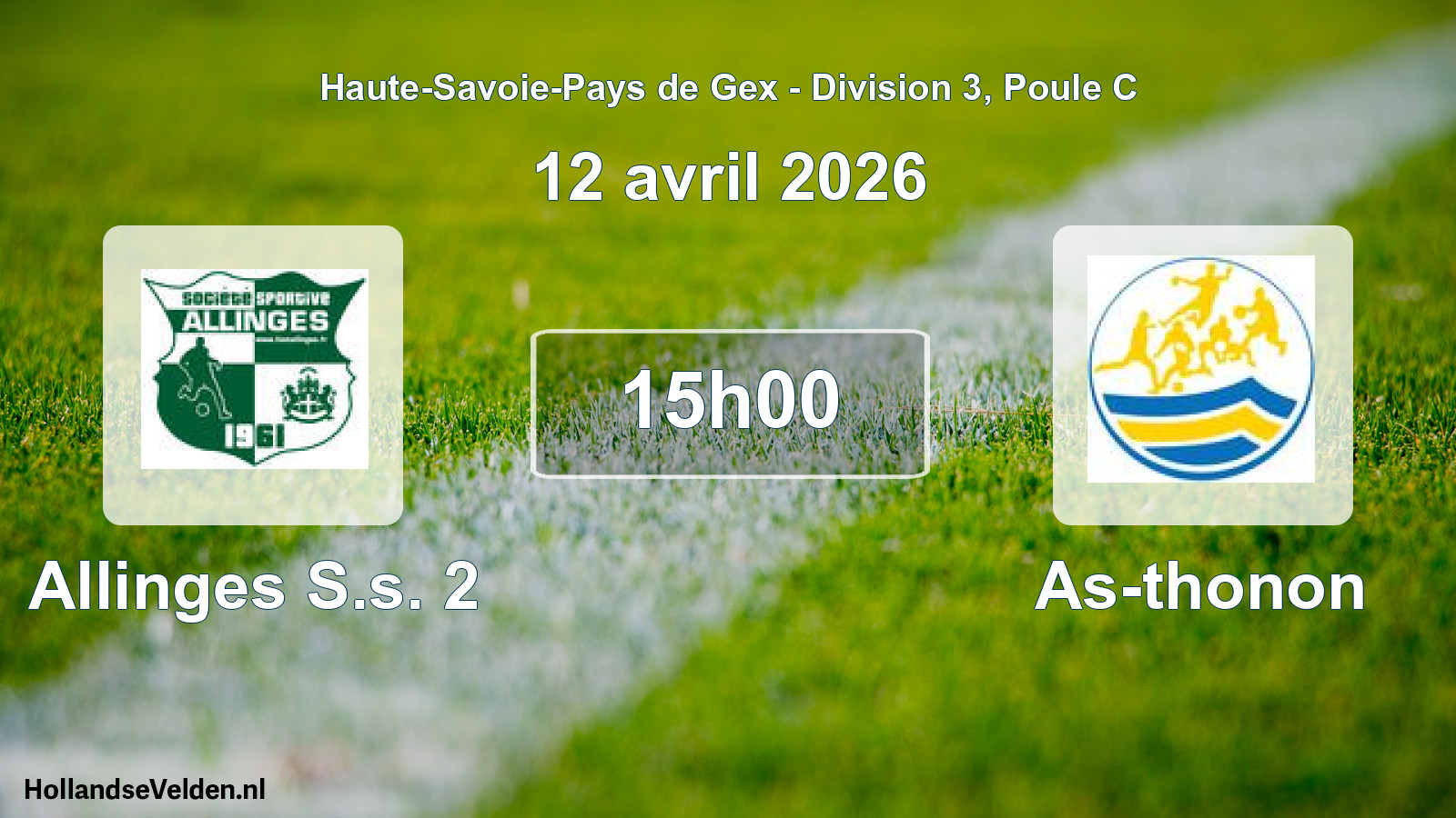 Geplande wedstrijd: Allinges S.s. 2 - As-thonon (12 april 2026)