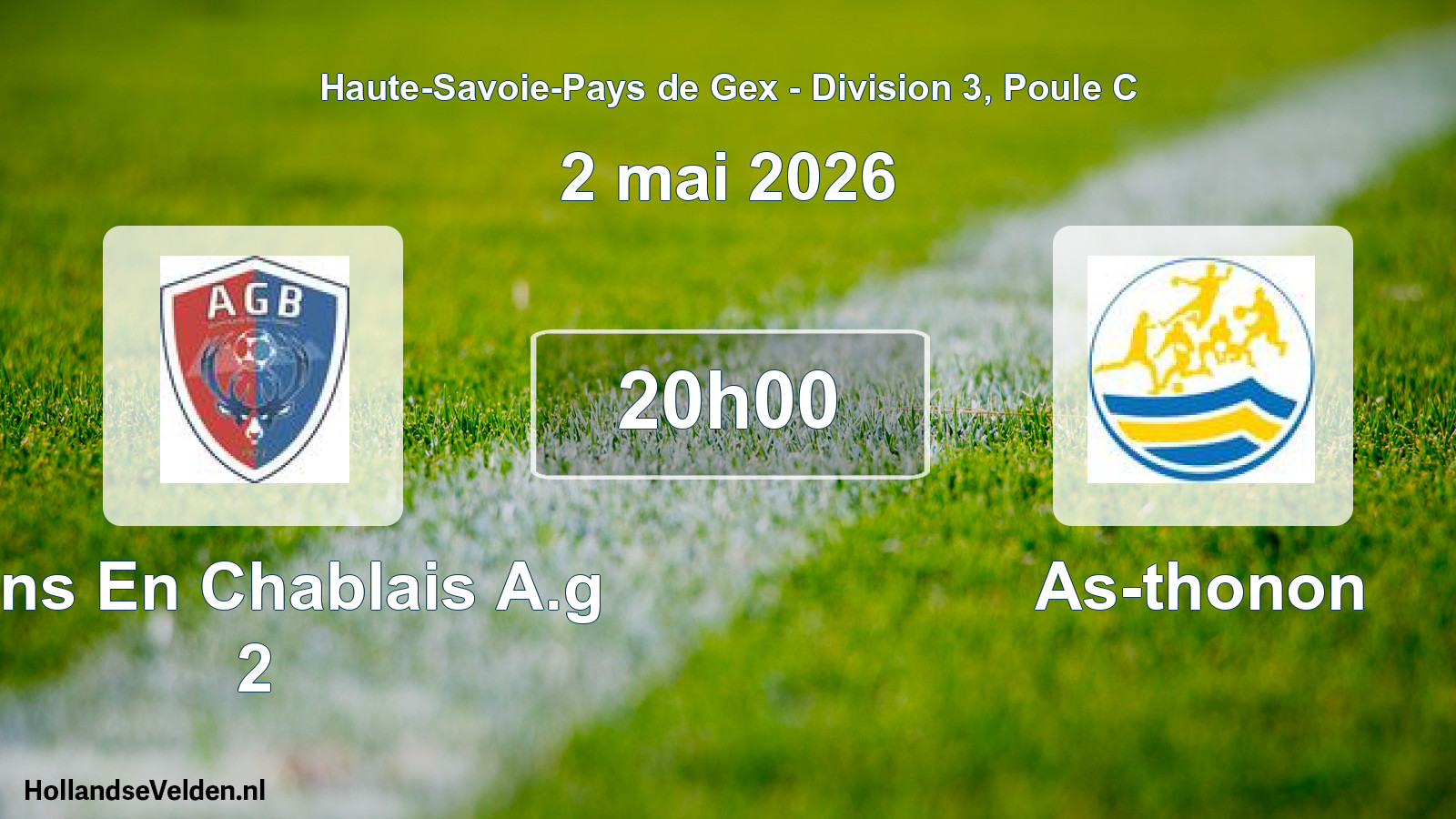 Geplande wedstrijd: Bons En Chablais A.g 2 - As-thonon (2 mei 2026)