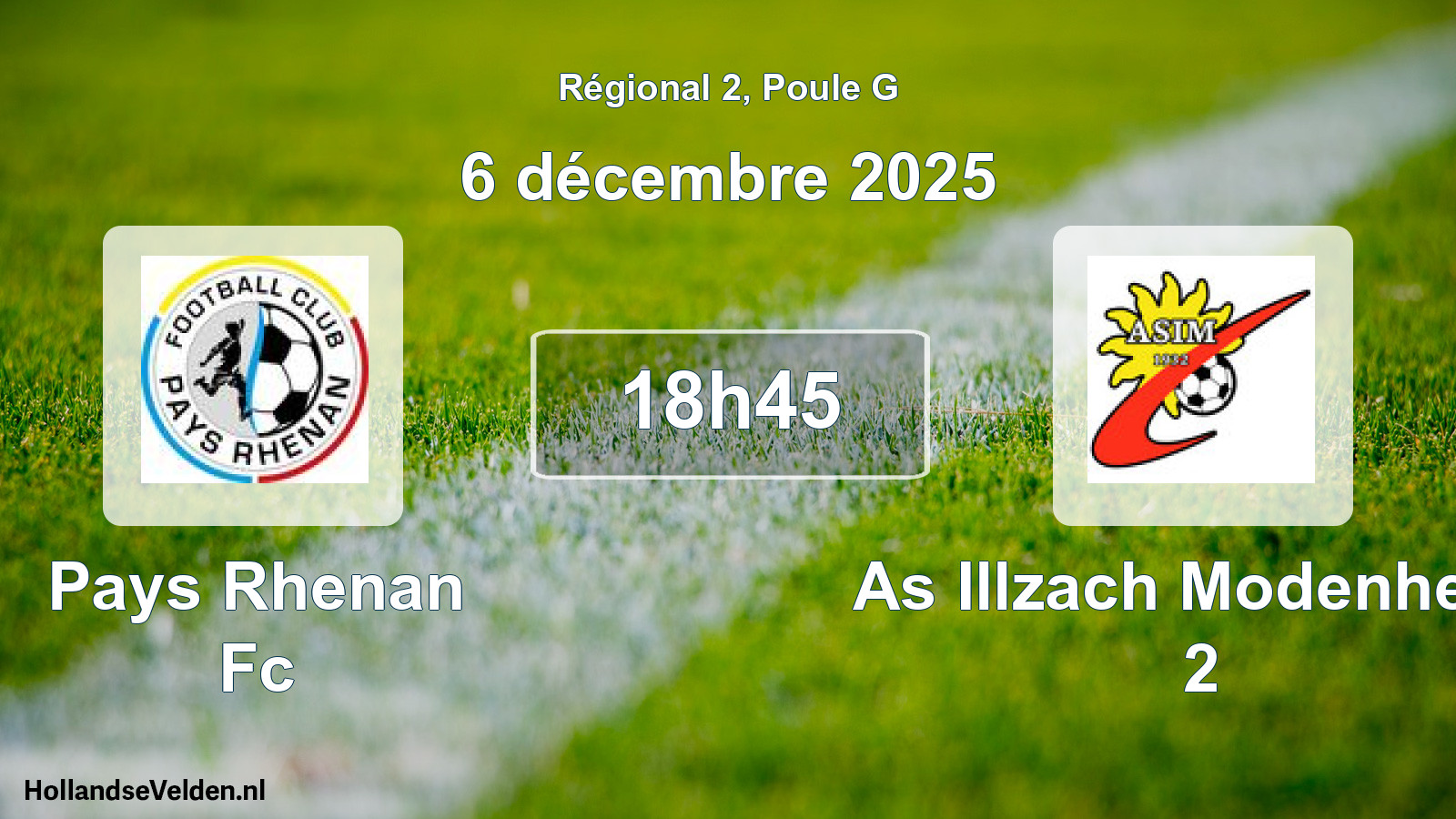 Geplande wedstrijd: Pays Rhenan Fc - As Illzach Modenheim 2 (6 december 2025)