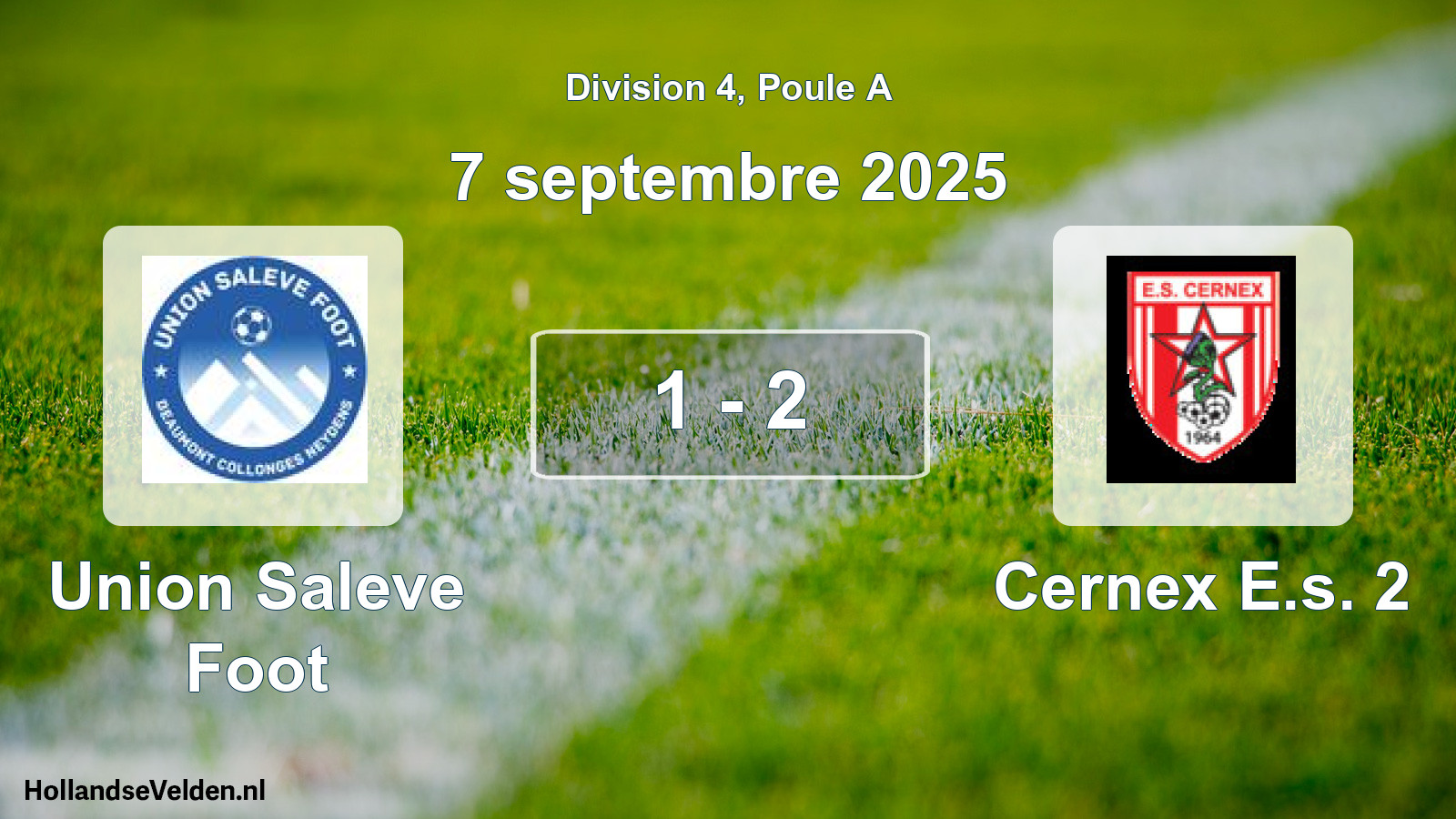 Match joué: Union Saleve Foot - Cernex E.s. 2 1 - 2 (7 septembre 2025)