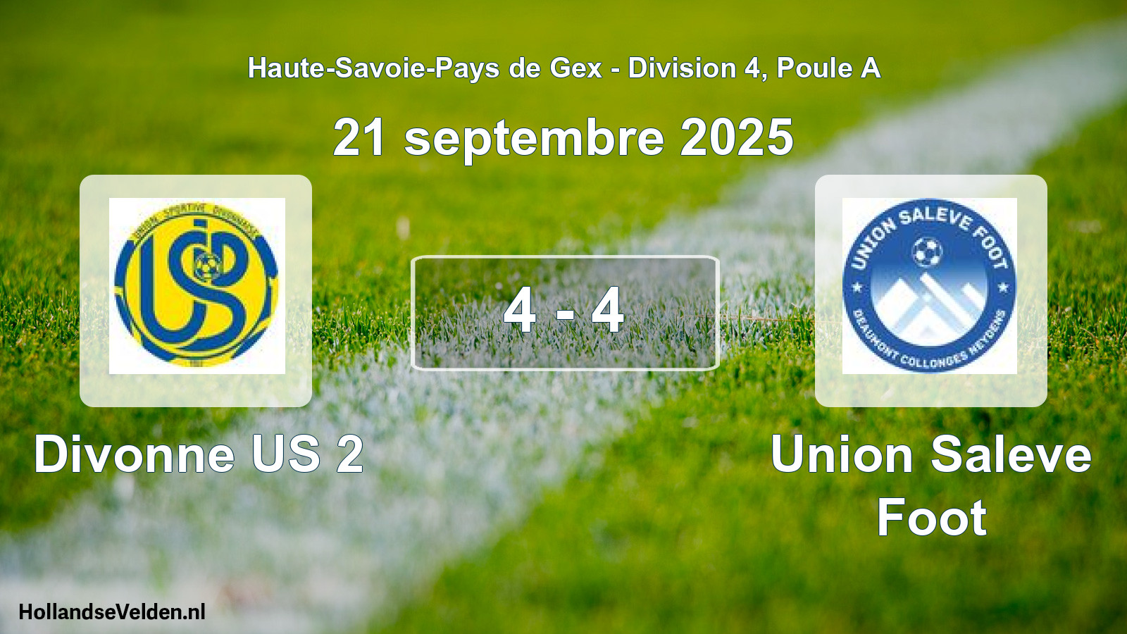 Gespeelde wedstrijd: Divonne US 2 - Union Saleve Foot 4 - 4 (21 september 2025)