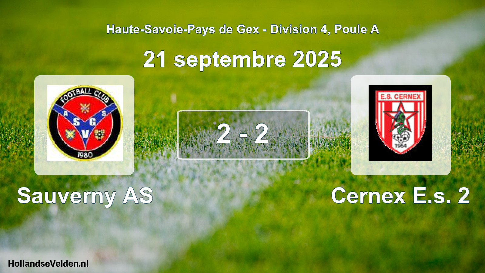 Gespeelde wedstrijd: Sauverny AS - Cernex E.s. 2 2 - 2 (21 september 2025)