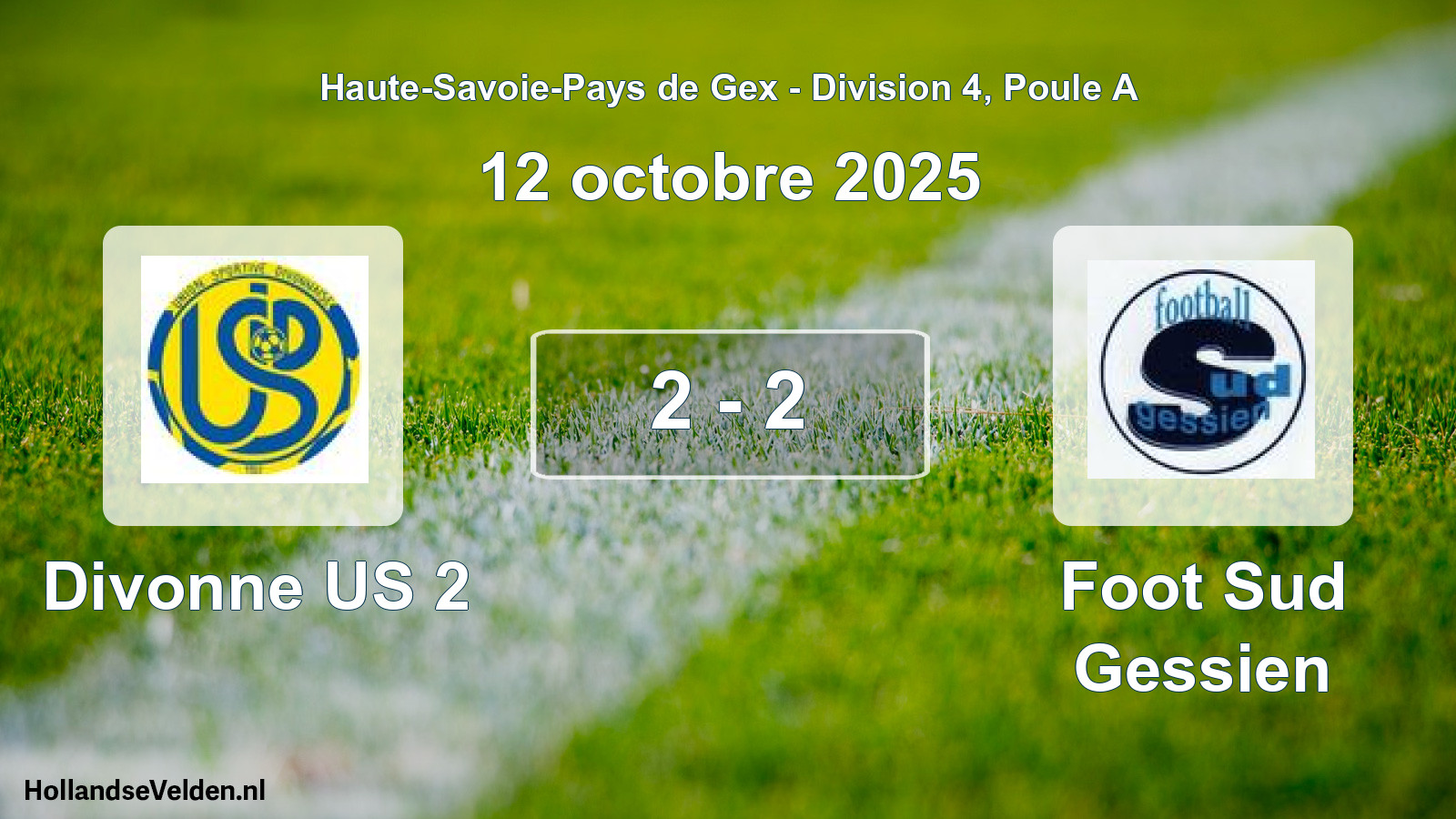 Gespeelde wedstrijd: Divonne US 2 - Foot Sud Gessien 2 - 2 (12 oktober 2025)