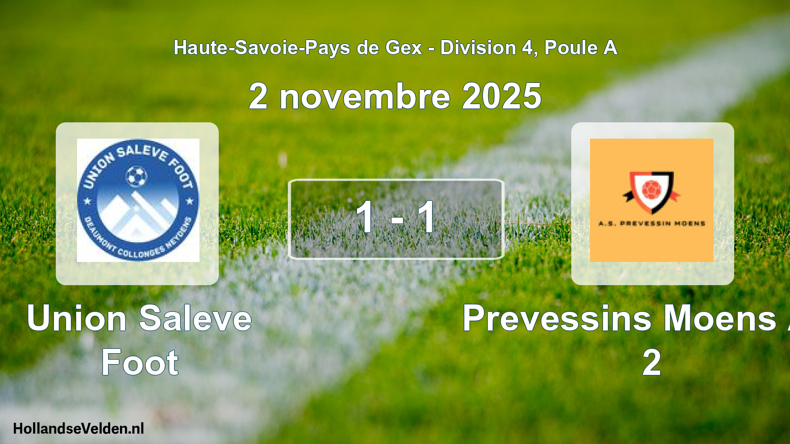 Gespeelde wedstrijd: Union Saleve Foot - Prevessins Moens A.s 2 1 - 1 (2 november 2025)