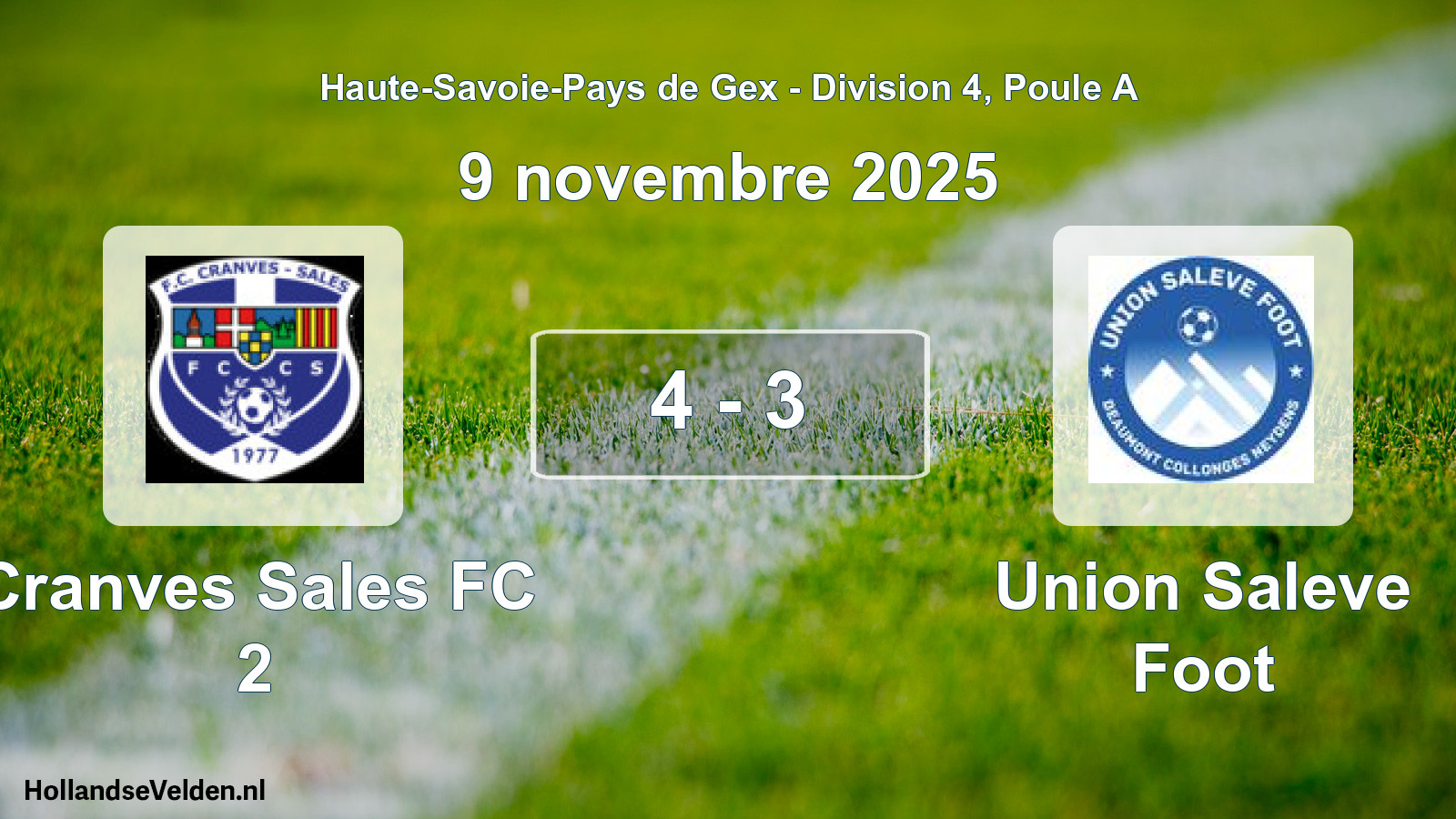 Gespeelde wedstrijd: Cranves Sales FC 2 - Union Saleve Foot 4 - 3 (9 november 2025)