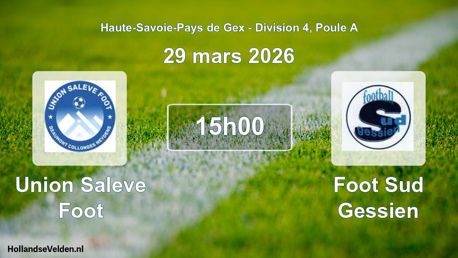 Geplande wedstrijd: Union Saleve Foot - Foot Sud Gessien (29 maart 2026)