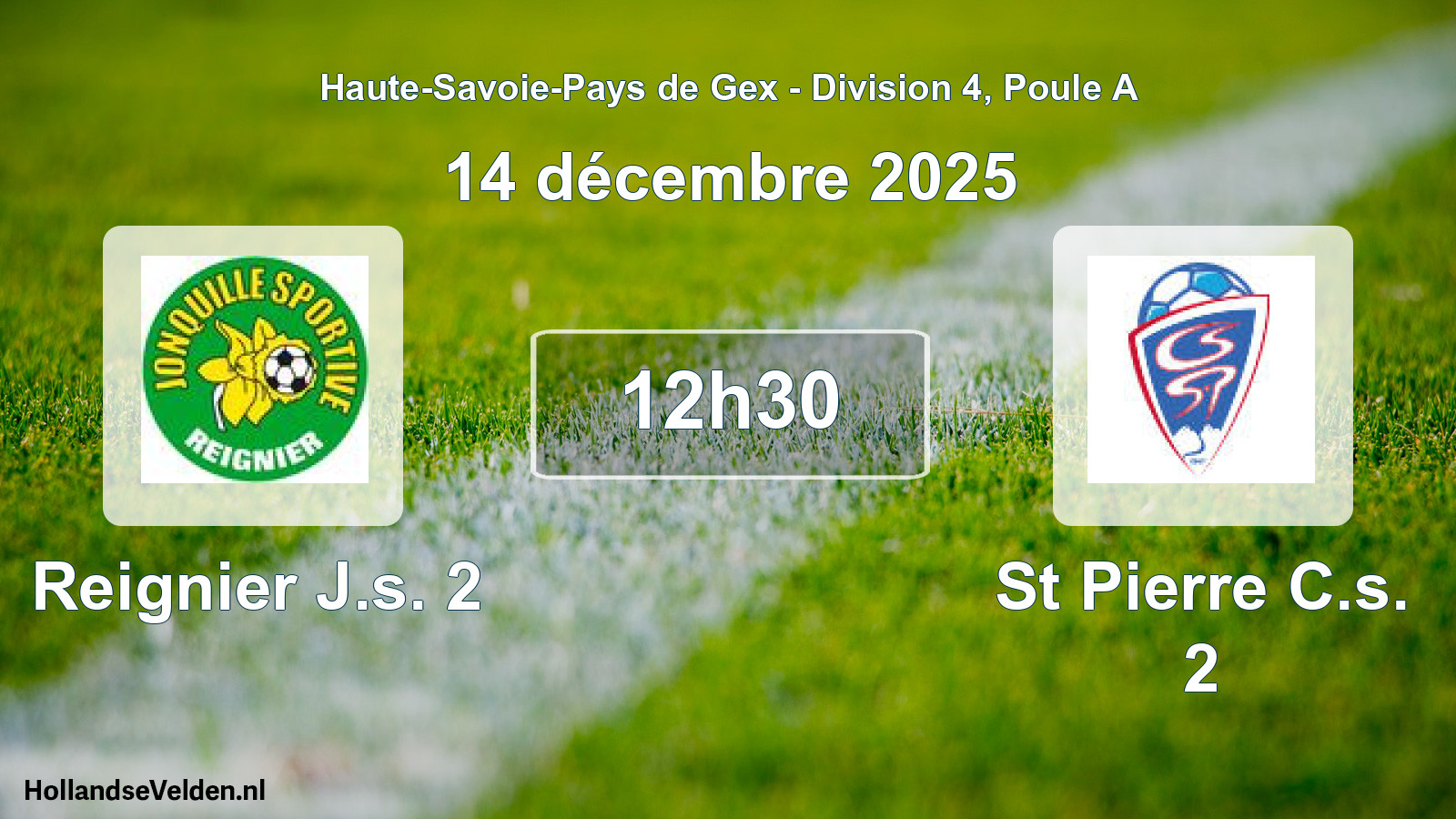 Geplande wedstrijd: Reignier J.s. 2 - St Pierre C.s. 2 (14 december 2025)