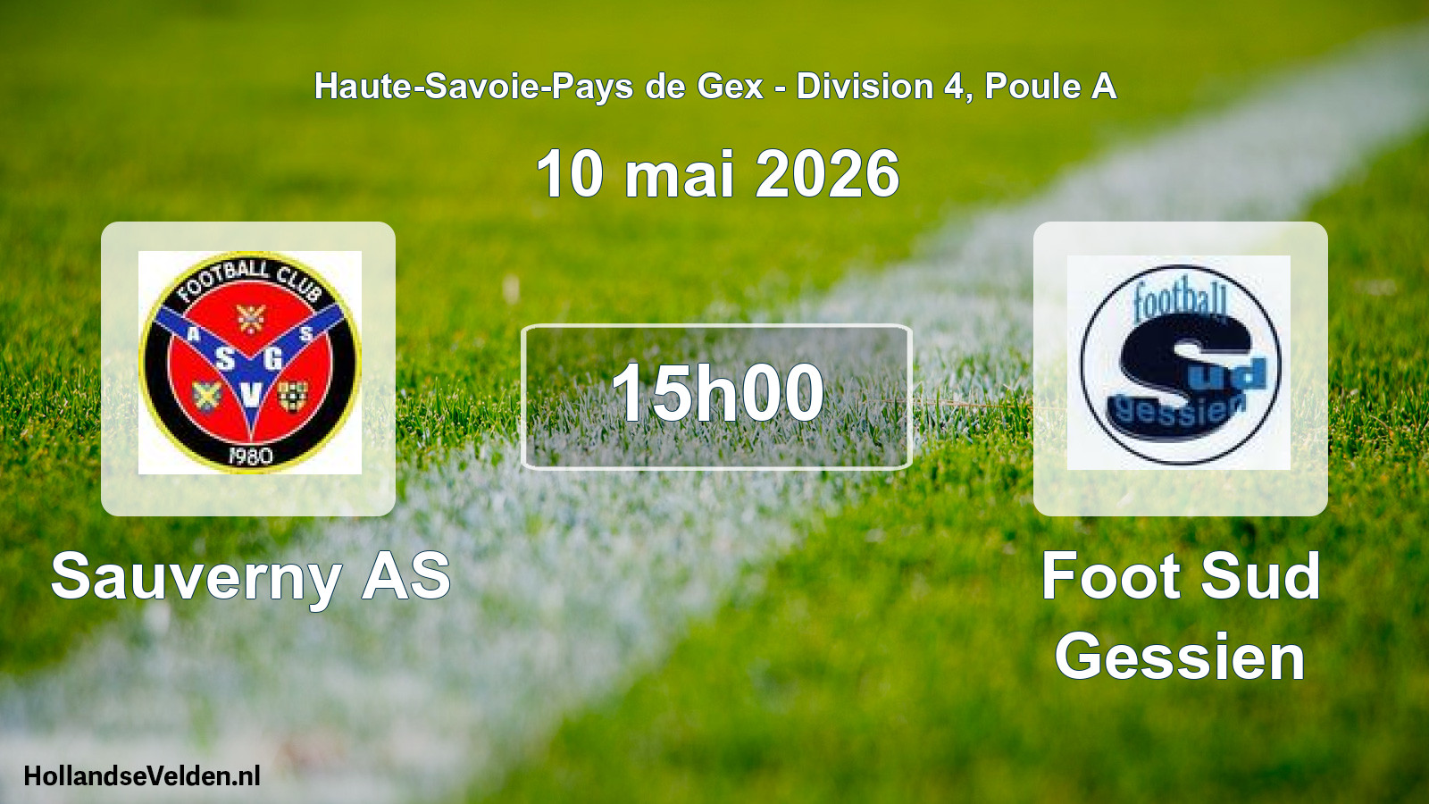 Match programmé: Sauverny AS - Foot Sud Gessien (10 mai 2026)