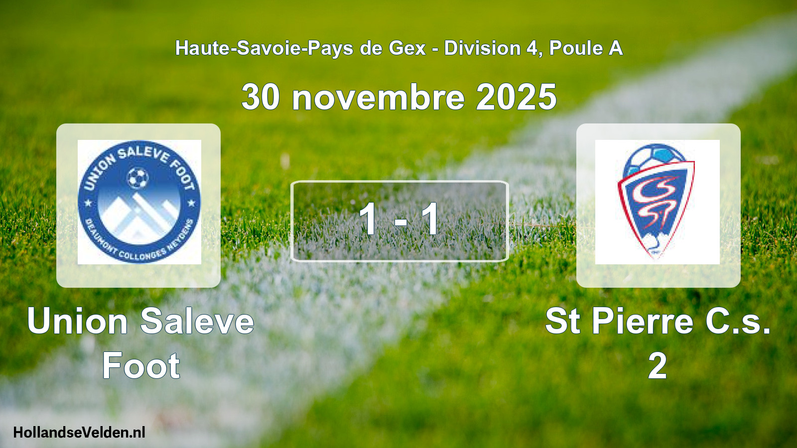 Gespeelde wedstrijd: Union Saleve Foot - St Pierre C.s. 2 1 - 1 (30 november 2025)