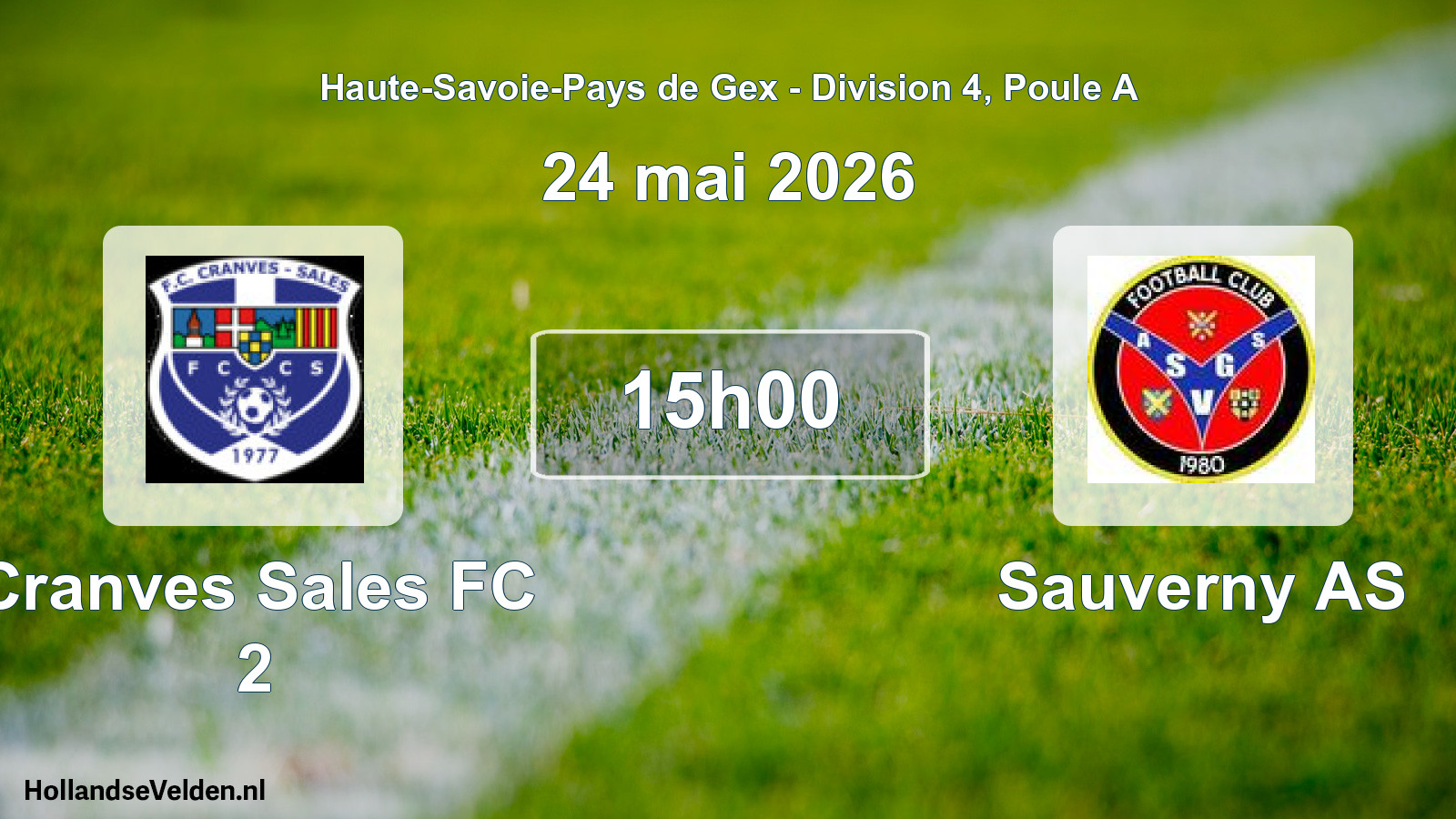Geplande wedstrijd: Cranves Sales FC 2 - Sauverny AS (24 mei 2026)