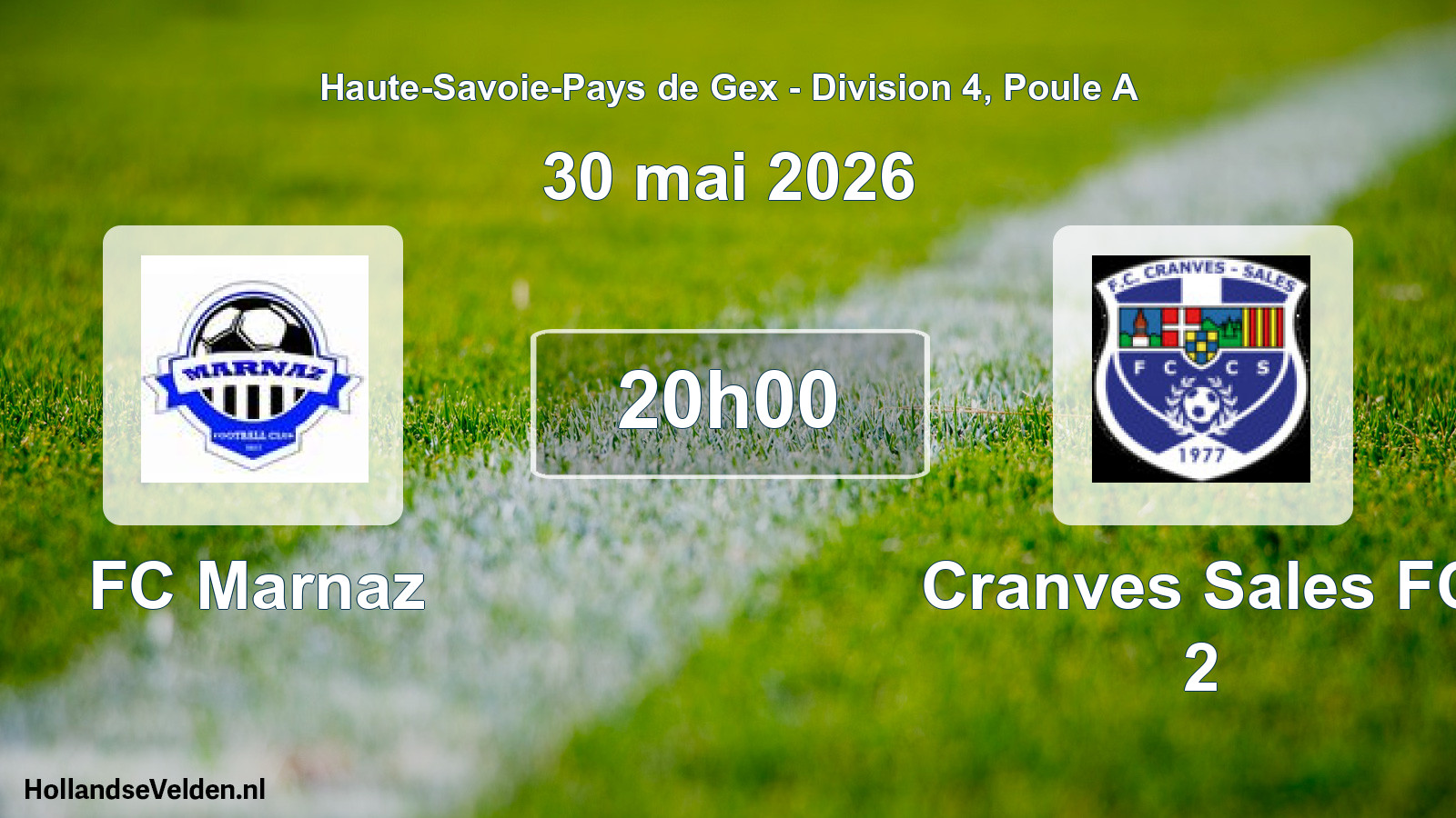 Geplande wedstrijd: FC Marnaz - Cranves Sales FC 2 (30 mei 2026)