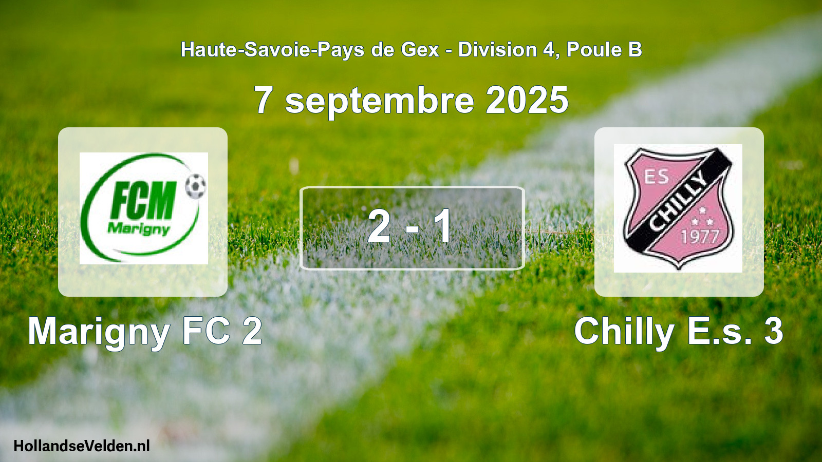 Gespeelde wedstrijd: Marigny FC 2 - Chilly E.s. 3 2 - 1 (7 september 2025)
