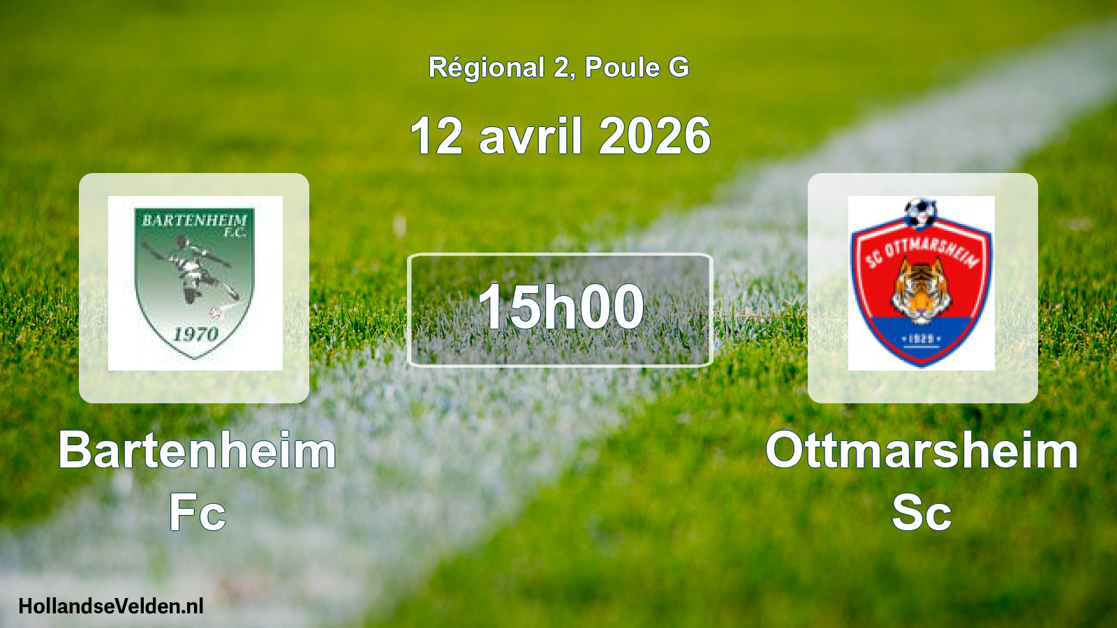 Geplande wedstrijd: Bartenheim Fc - Ottmarsheim Sc (12 avril 2026)