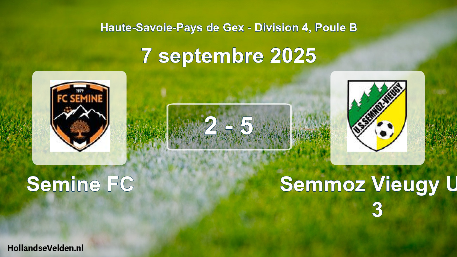 Gespeelde wedstrijd: Semine FC - Semmoz Vieugy US 3 2 - 5 (7 september 2025)