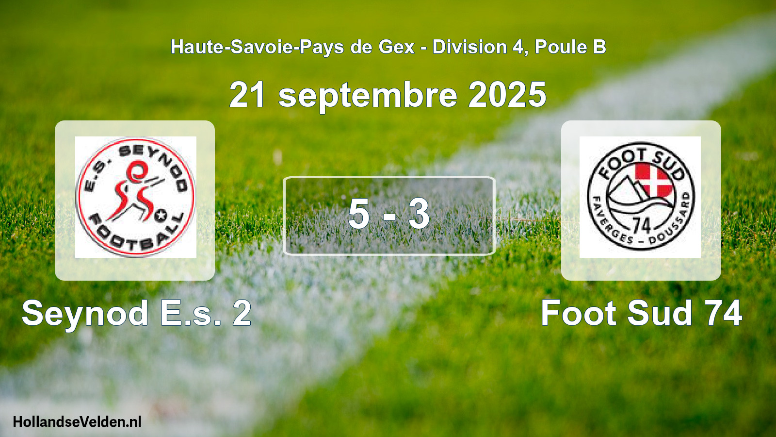 Match joué: Seynod E.s. 2 - Foot Sud 74 5 - 3 (21 septembre 2025)