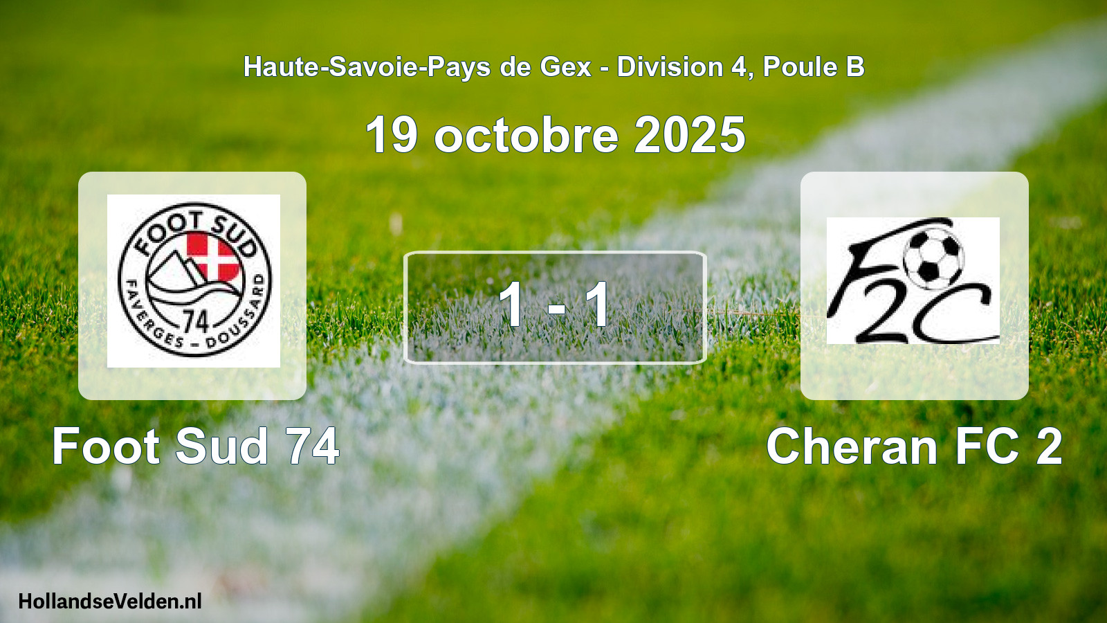 Gespeelde wedstrijd: Foot Sud 74 - Cheran FC 2 1 - 1 (19 oktober 2025)