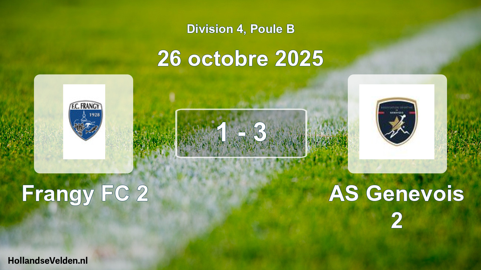 Match joué: Frangy FC 2 - AS Genevois 2 1 - 3 (26 octobre 2025)