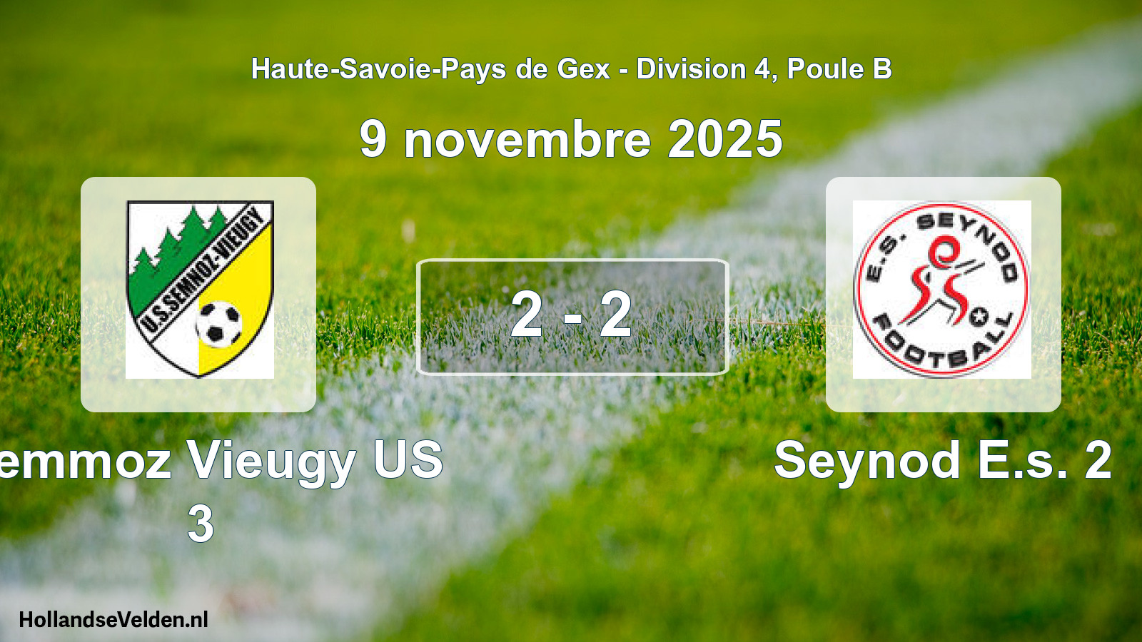 Gespeelde wedstrijd: Semmoz Vieugy US 3 - Seynod E.s. 2 2 - 2 (9 november 2025)