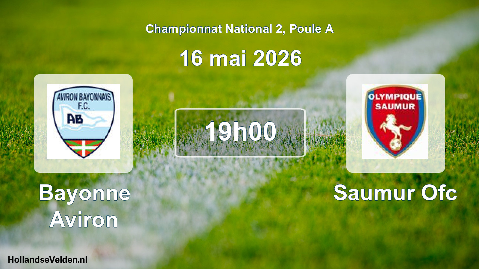 Geplande wedstrijd: Bayonne Aviron - Saumur Ofc (16 mai 2026)