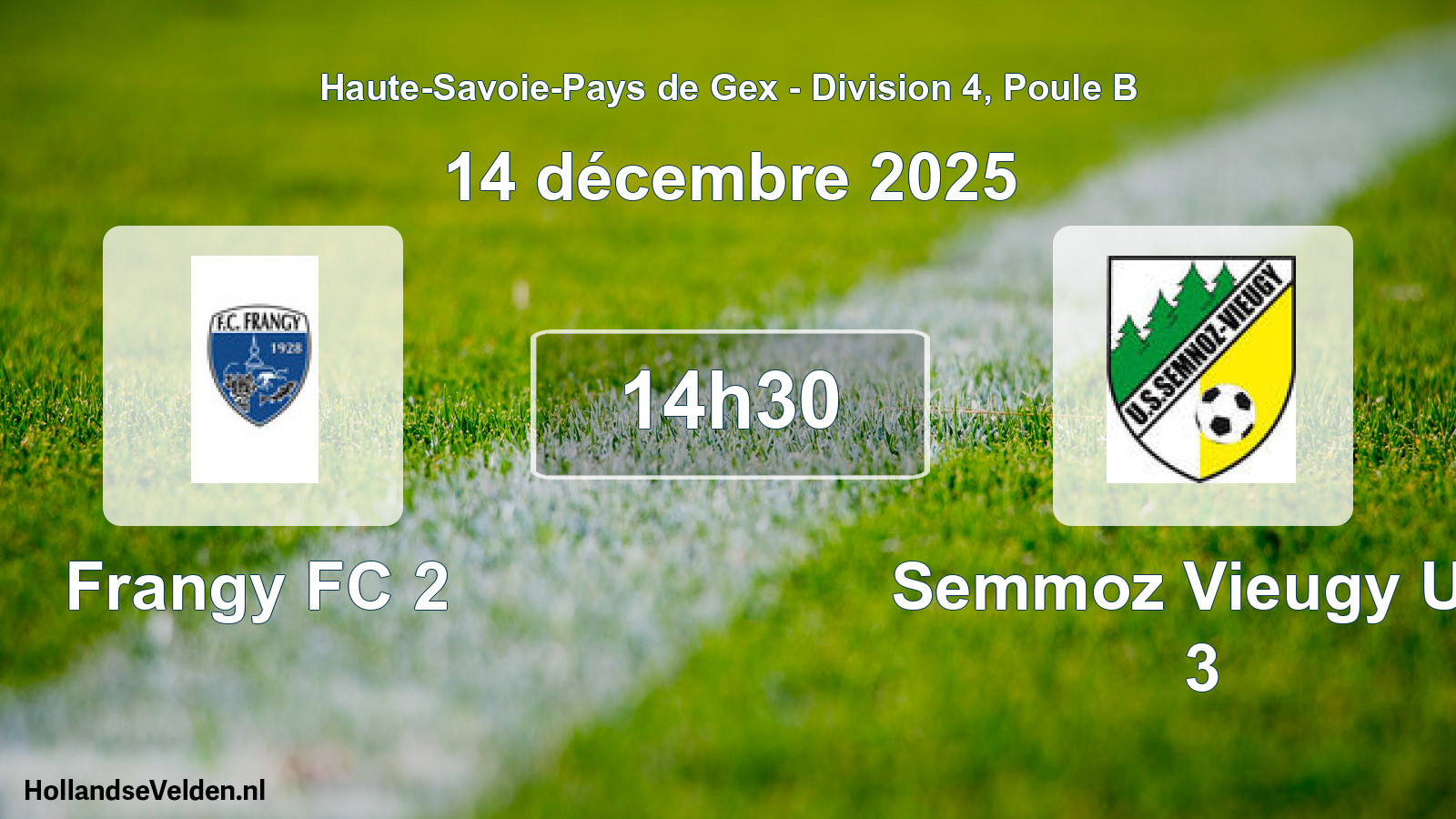 Geplande wedstrijd: Frangy FC 2 - Semmoz Vieugy US 3 (14 december 2025)