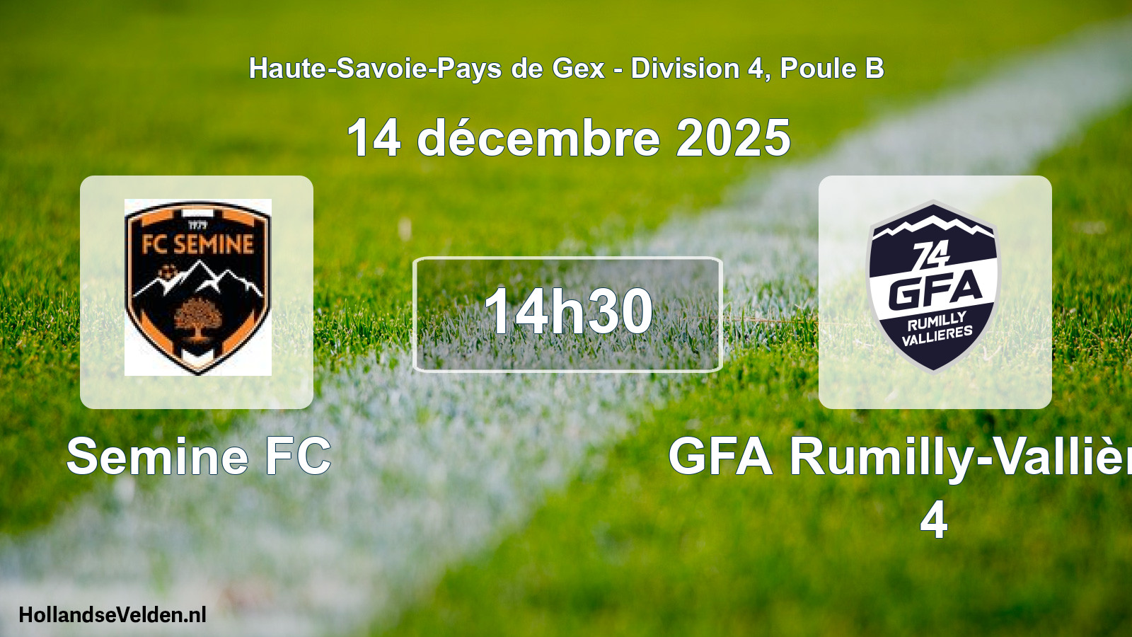 Geplande wedstrijd: Semine FC - GFA Rumilly-Vallières 4 (14 december 2025)