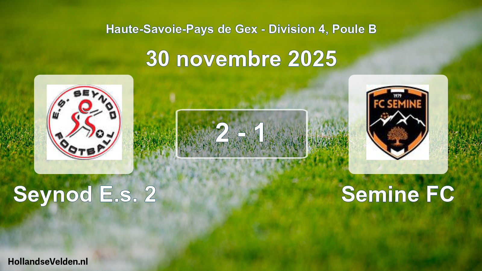 Gespeelde wedstrijd: Seynod E.s. 2 - Semine FC 2 - 1 (30 november 2025)