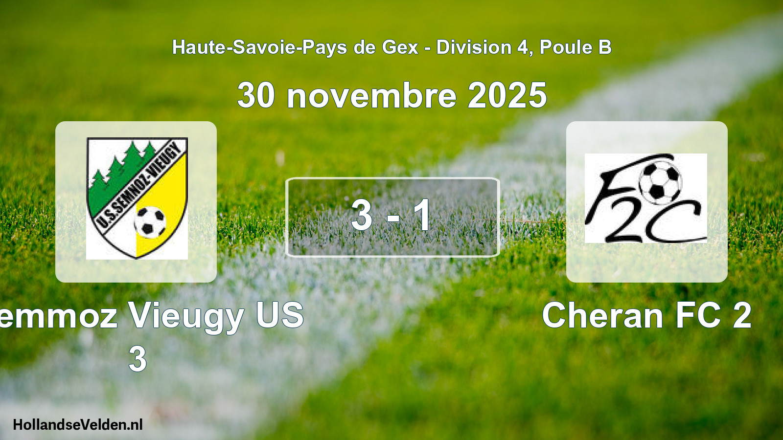 Gespeelde wedstrijd: Semmoz Vieugy US 3 - Cheran FC 2 3 - 1 (30 november 2025)