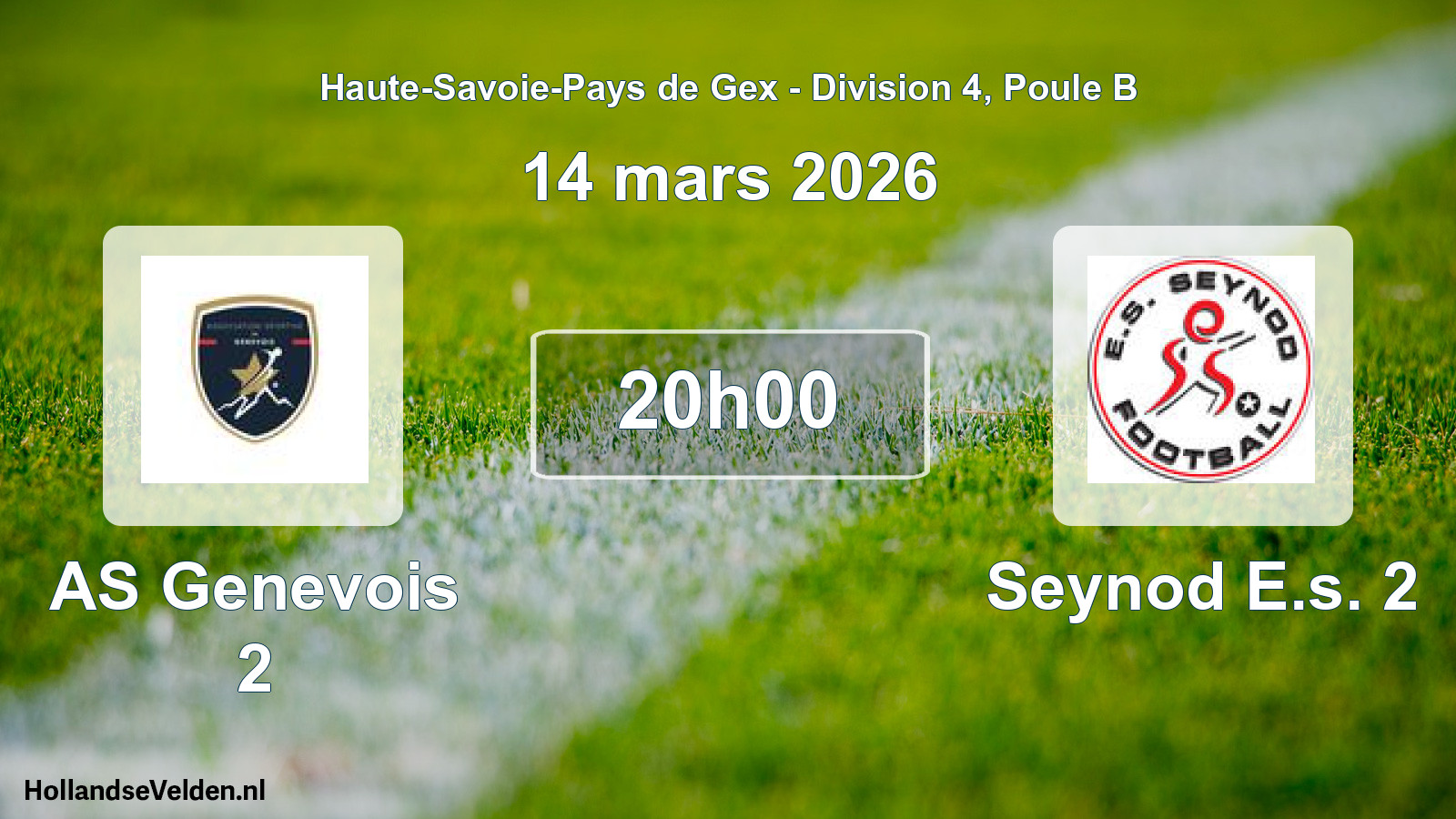 Match programmé: AS Genevois 2 - Seynod E.s. 2 (14 mars 2026)