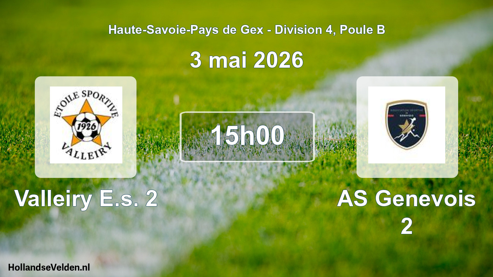 Scheduled Match: Valleiry E.s. 2 - AS Genevois 2 (3 May 2026)