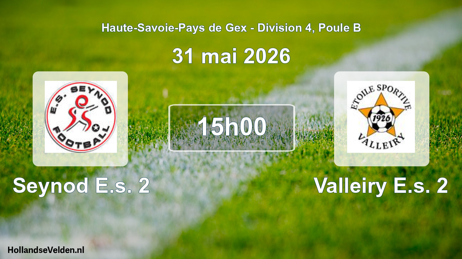 Geplande wedstrijd: Seynod E.s. 2 - Valleiry E.s. 2 (31 mei 2026)
